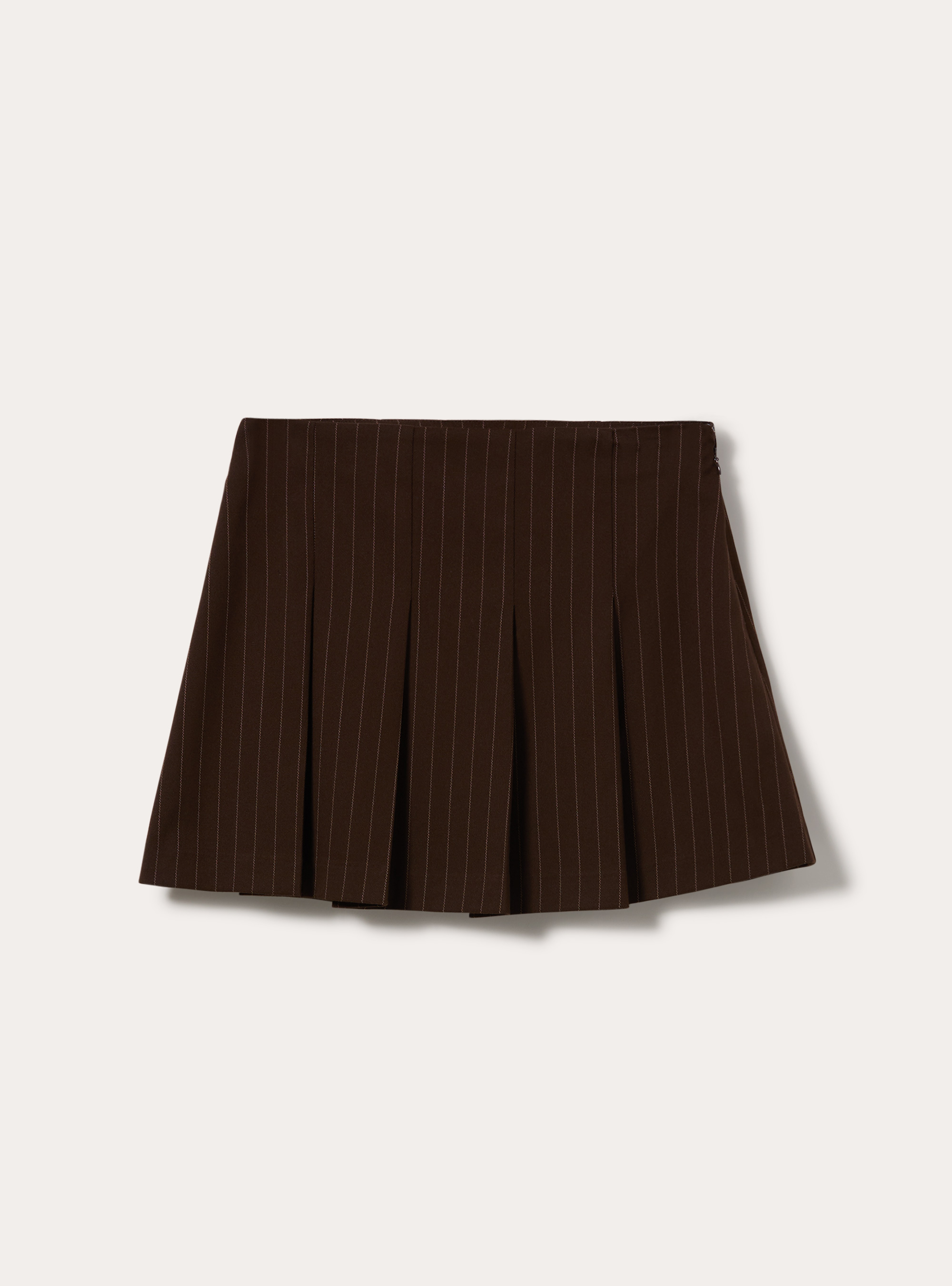Minigonna a pieghe fantasia, BR1 BROWN DARK