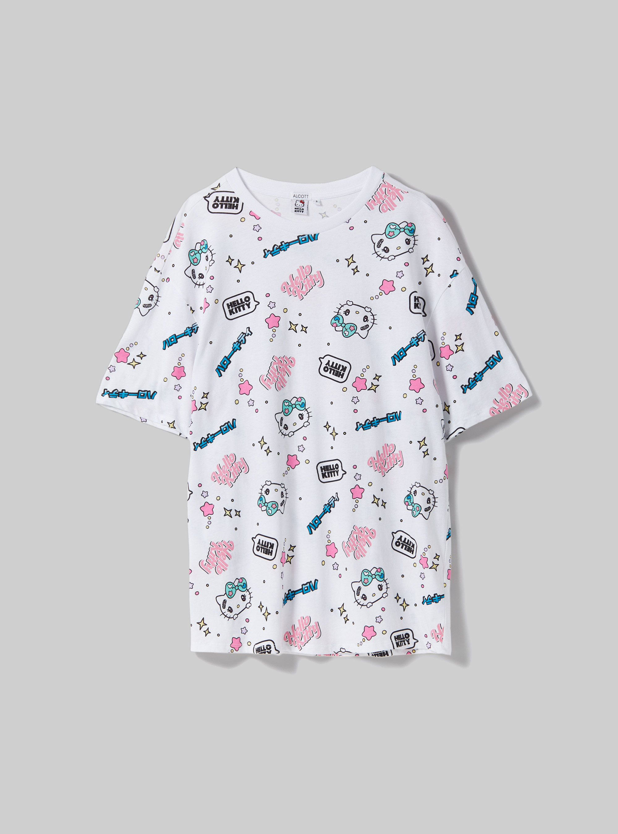 Hello Kitty / Alcott all over T-shirt, WH3 WHITE