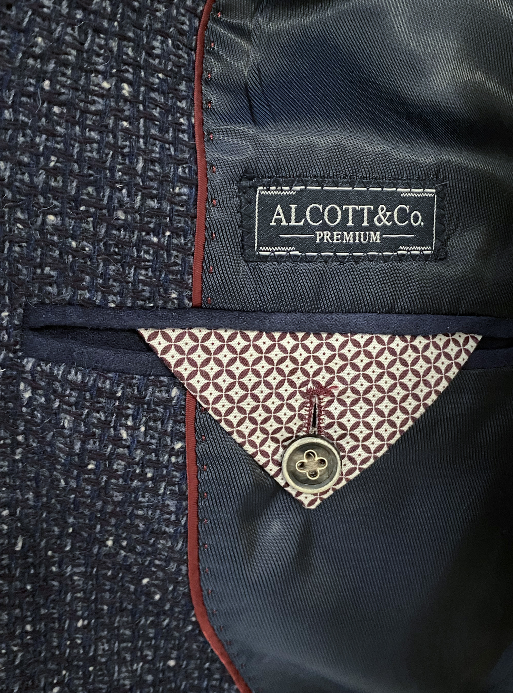 Blazer boucl&eacute; in misto lana, C0204 BLUE