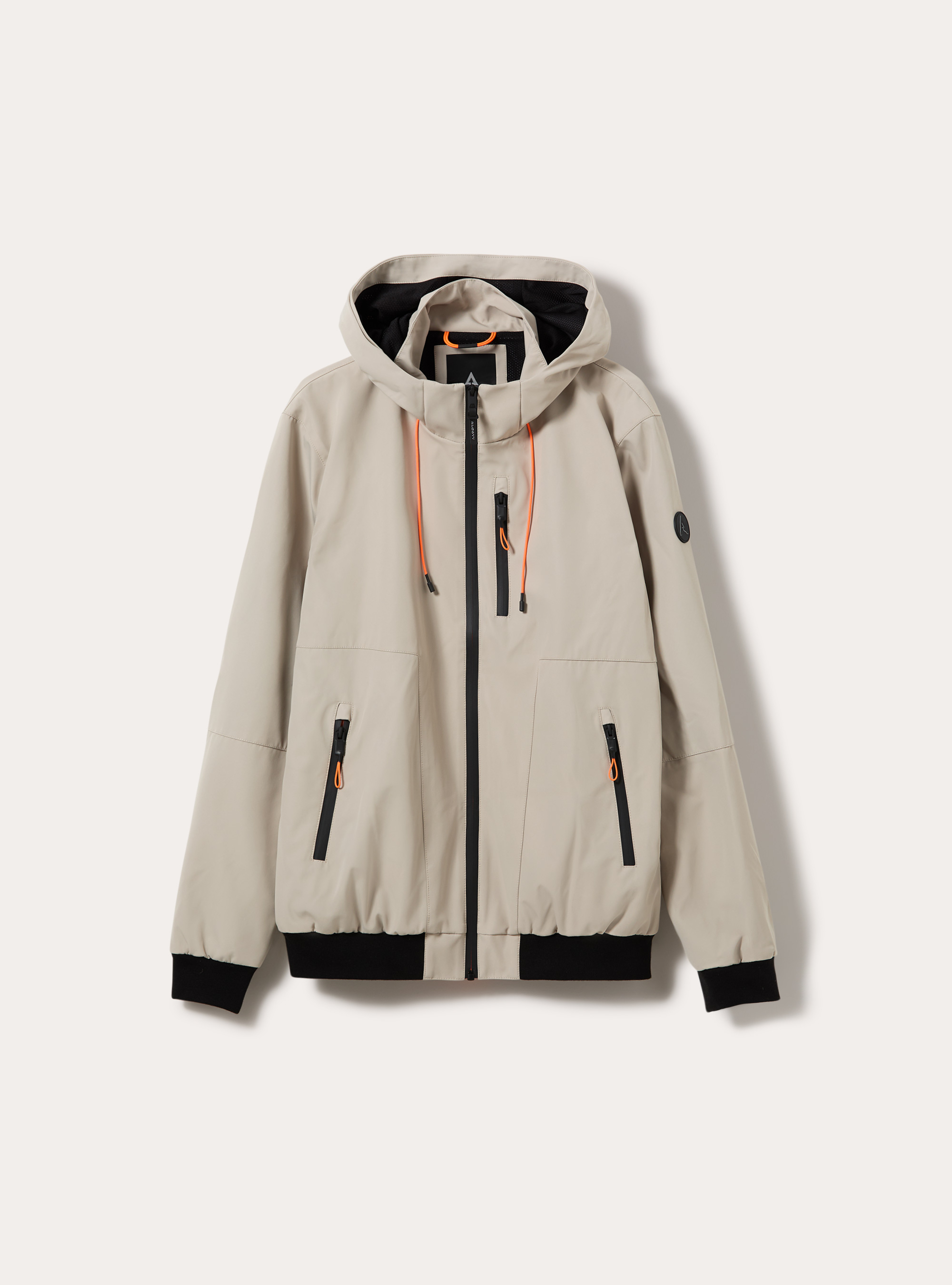 Bomber antivento con cappuccio, CR3 CREAM LIGHT