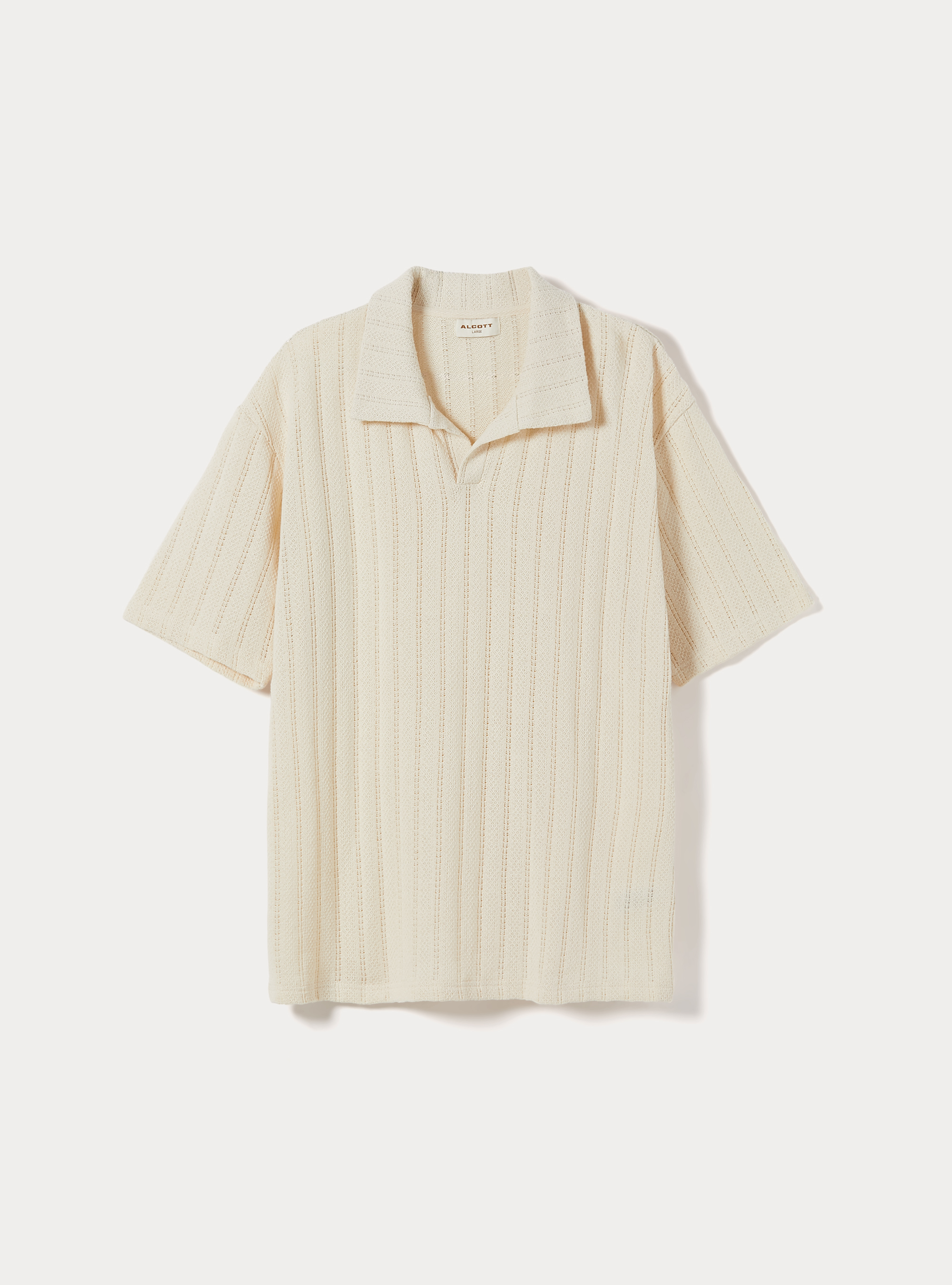 Polo in maglia traforata, CREMA CHIARO