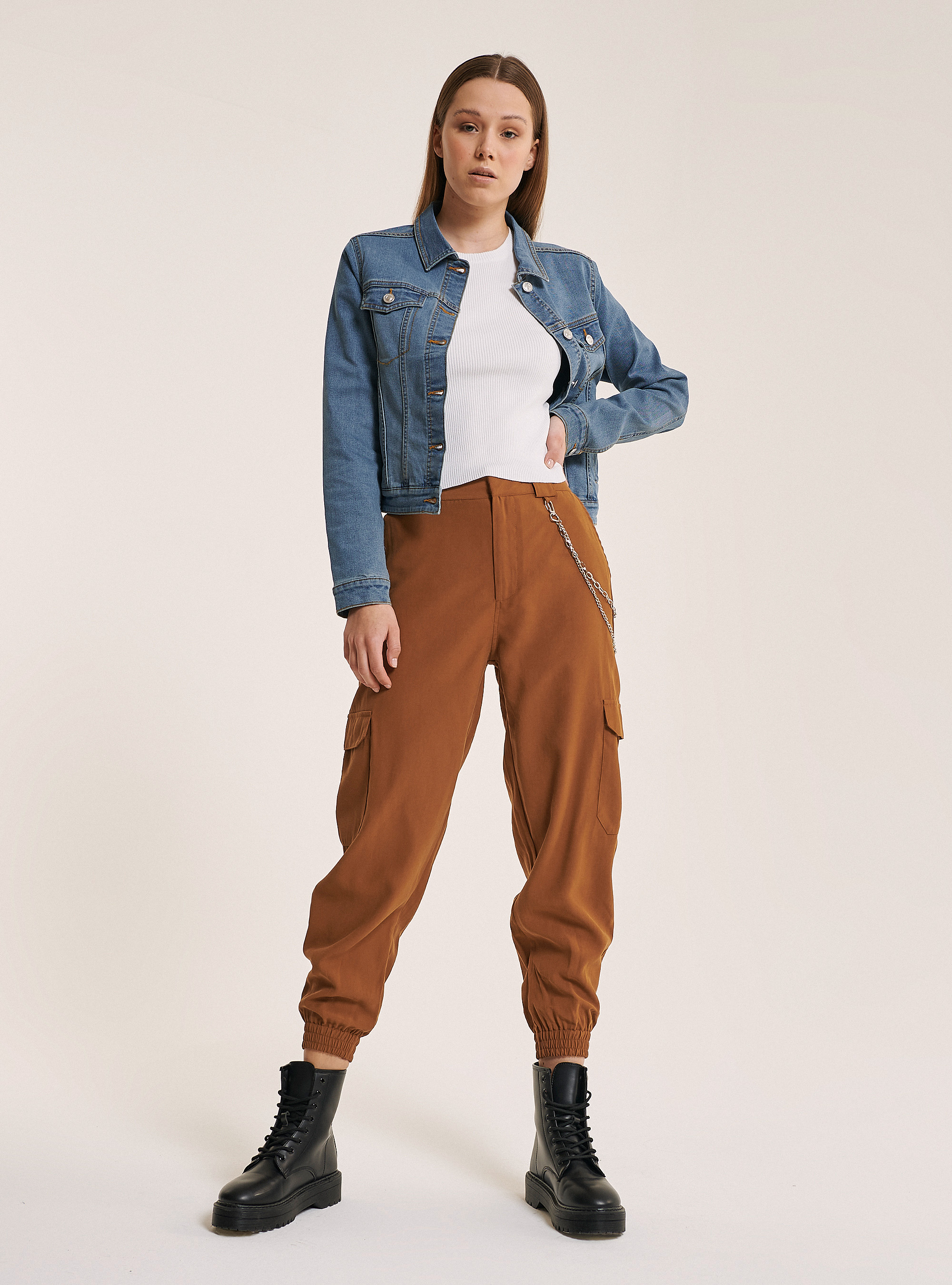 Stretch denim jacket, BLUE