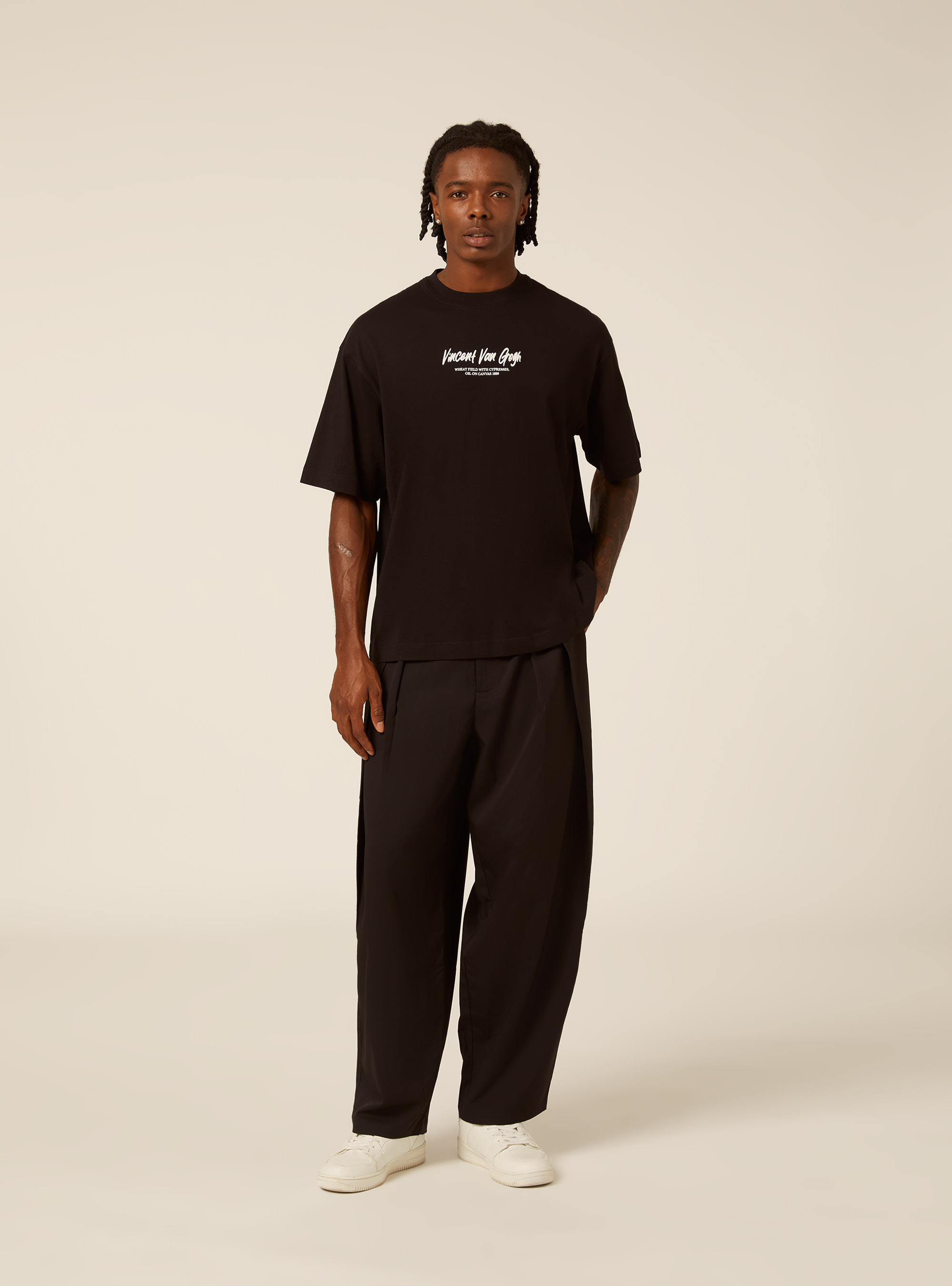 Van Gogh oversized t-shirt / ALCOTT, BK1 BLACK