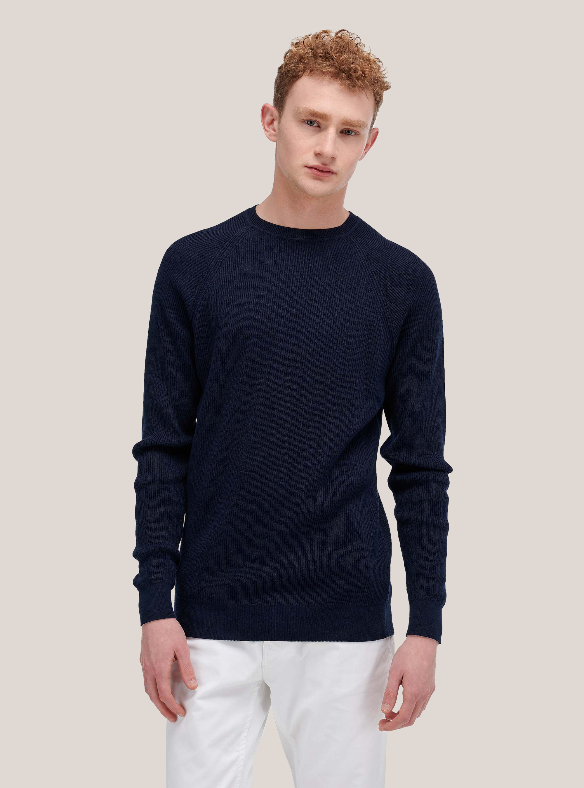 Pullover mit Rippchen, C2254 BLUE