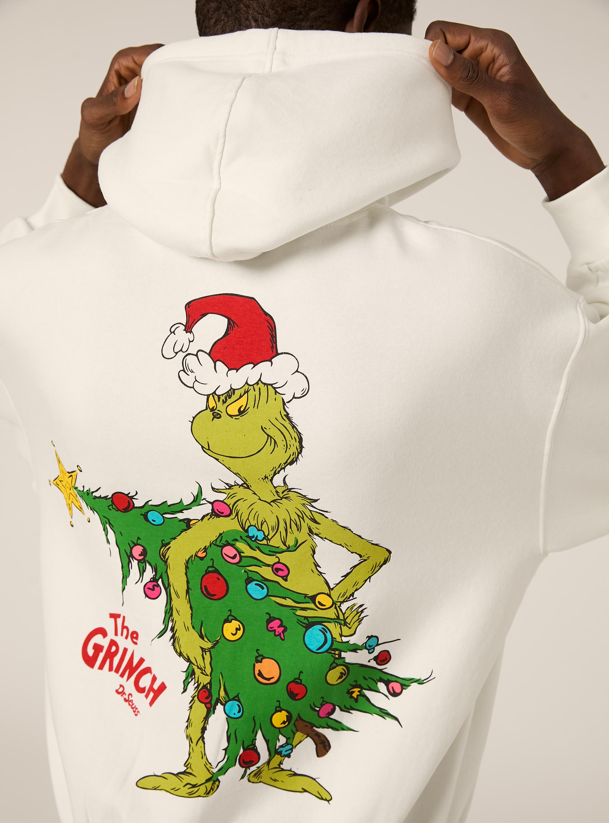 Felpa con cappuccio stampa grinch boxy fit, WH1 OFF WHITE