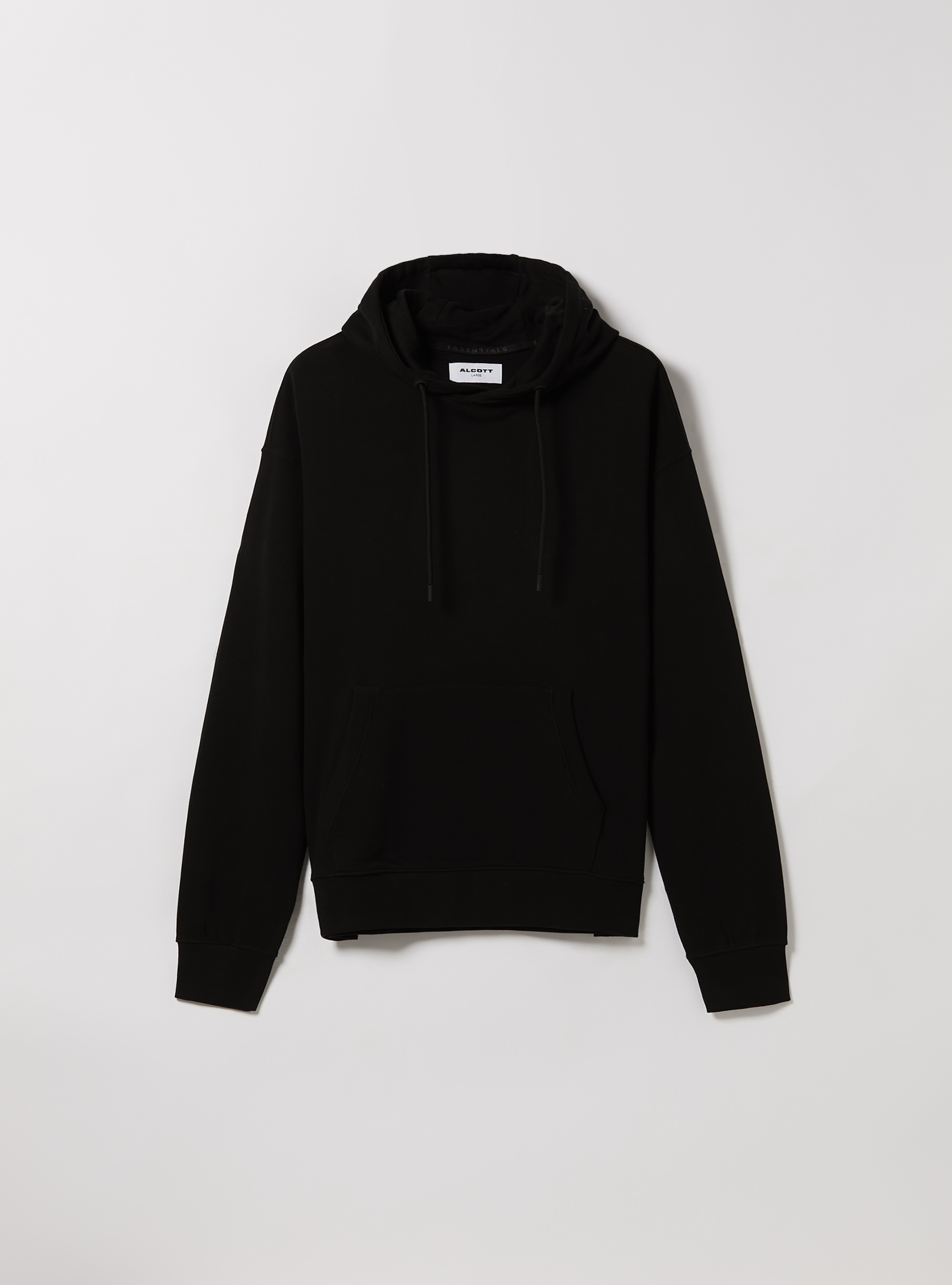 Felpa con cappuccio e tasca a marsupio, BK1 BLACK