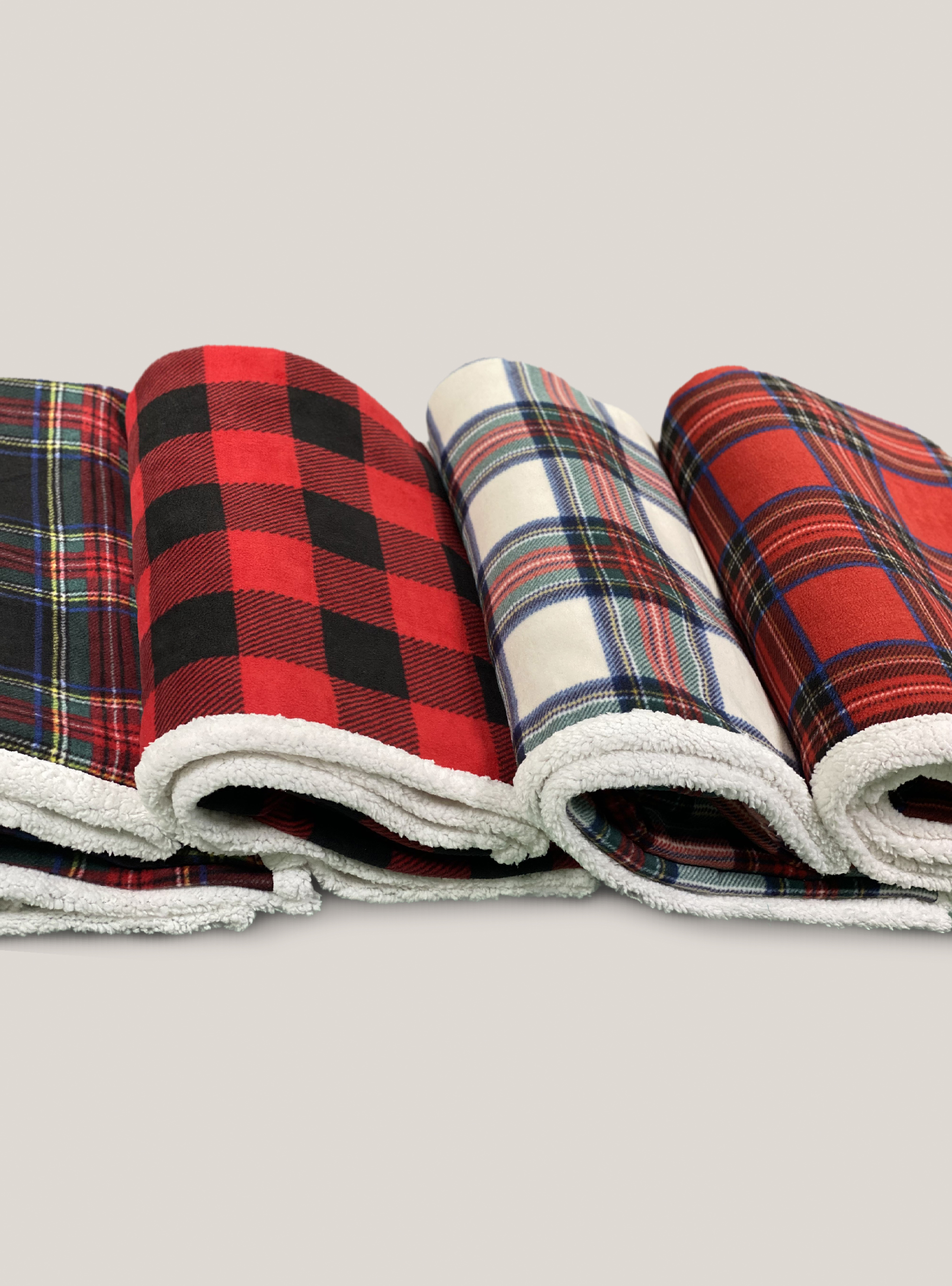 Plaid double face a quadri, C101 BLACK