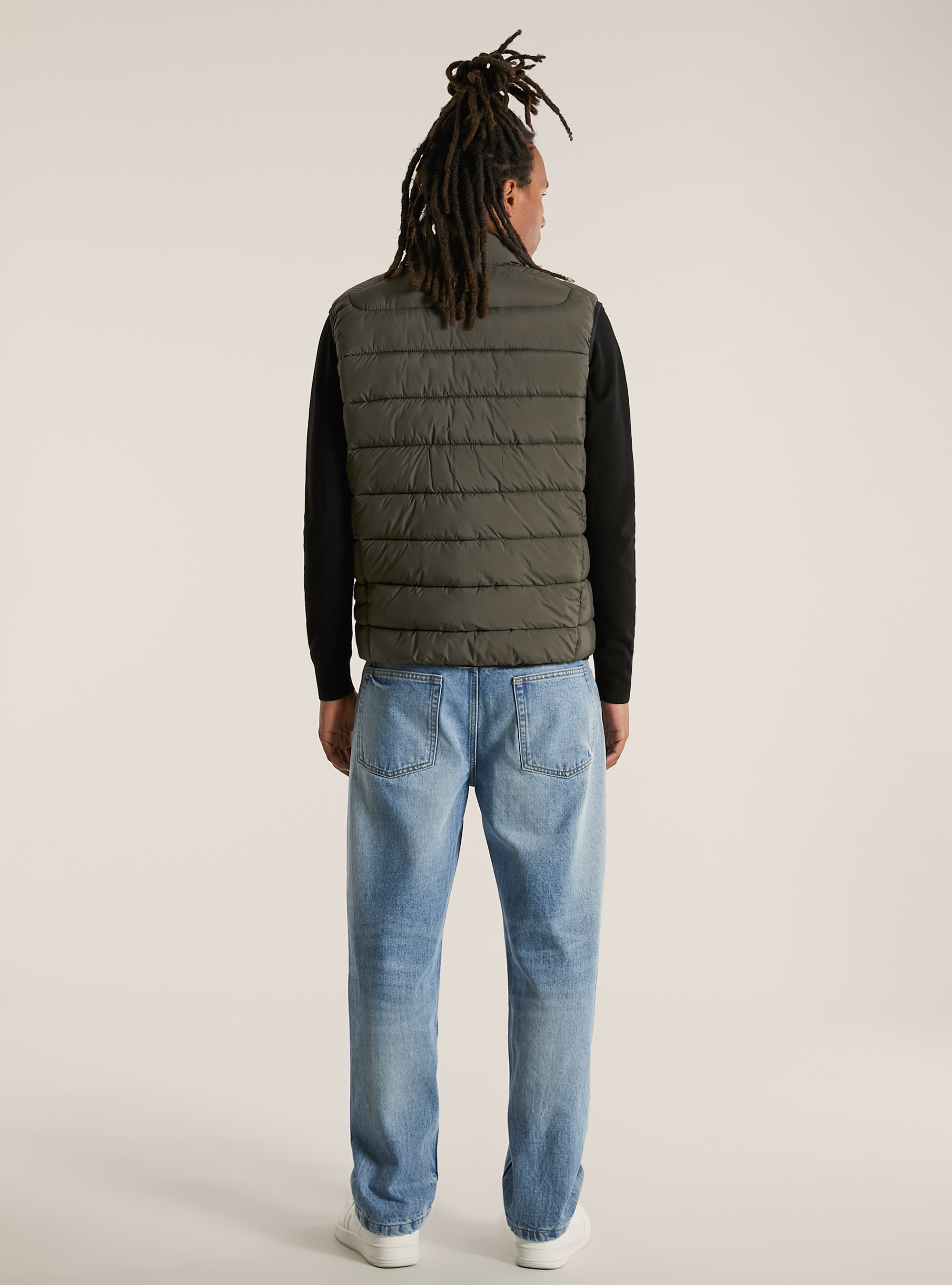 Padded sleeveless jacket, KY1 KAKY DARK