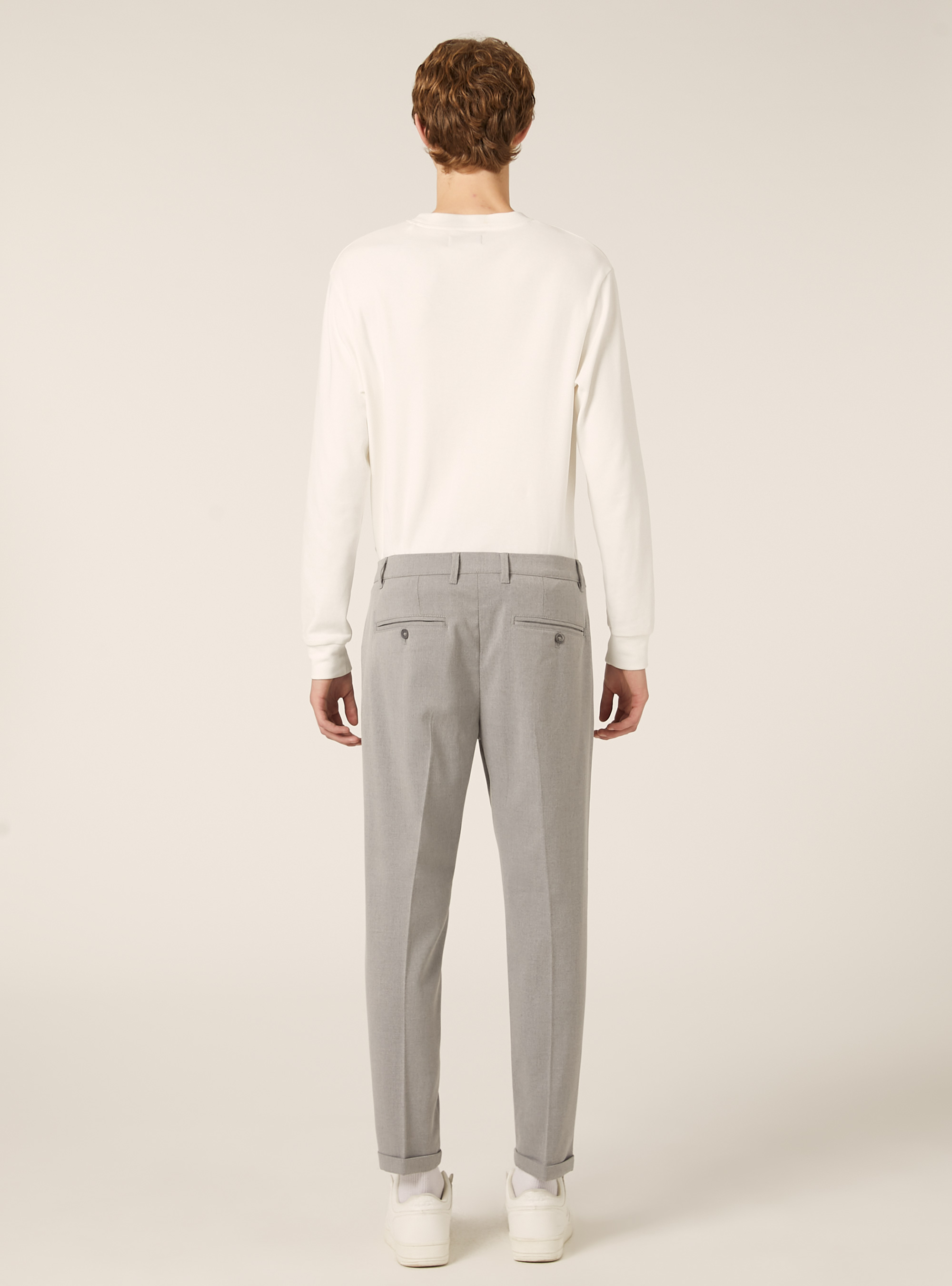 Pantalón clásico de corte ajustado, MGY3 GREY MEL LIGHT