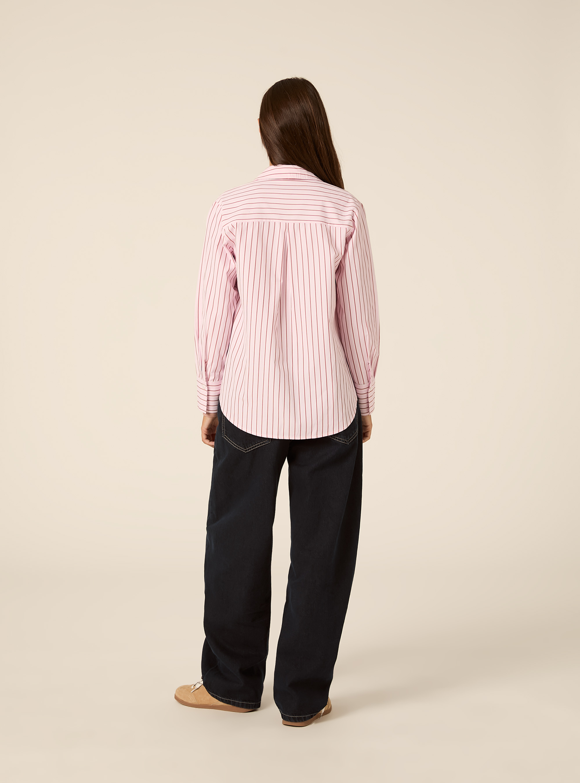 Camicia in popeline a righe, PK2 PINK MEDIUM