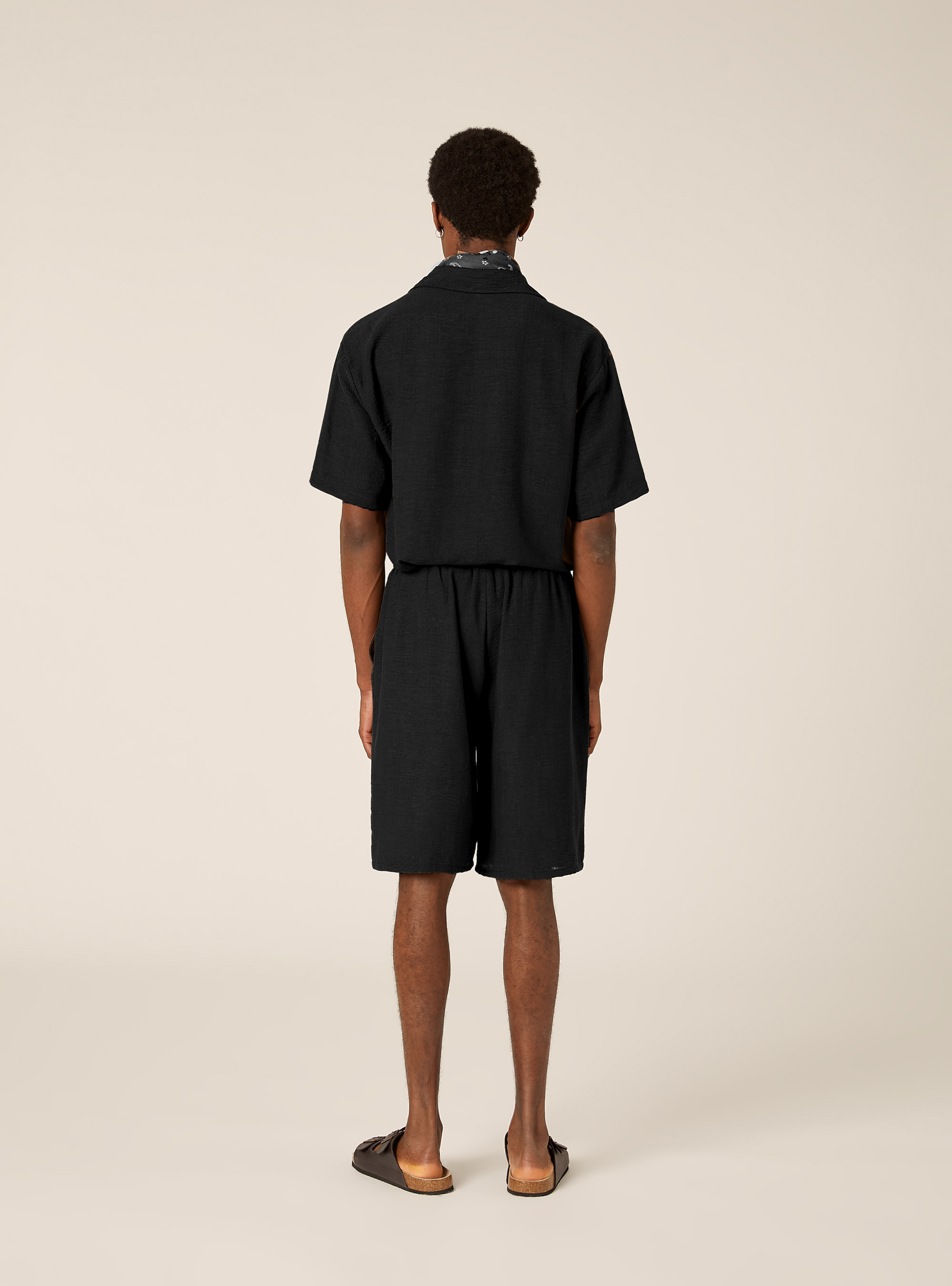 Bermudas aus Flammgarn-Gewebe, BK1 BLACK