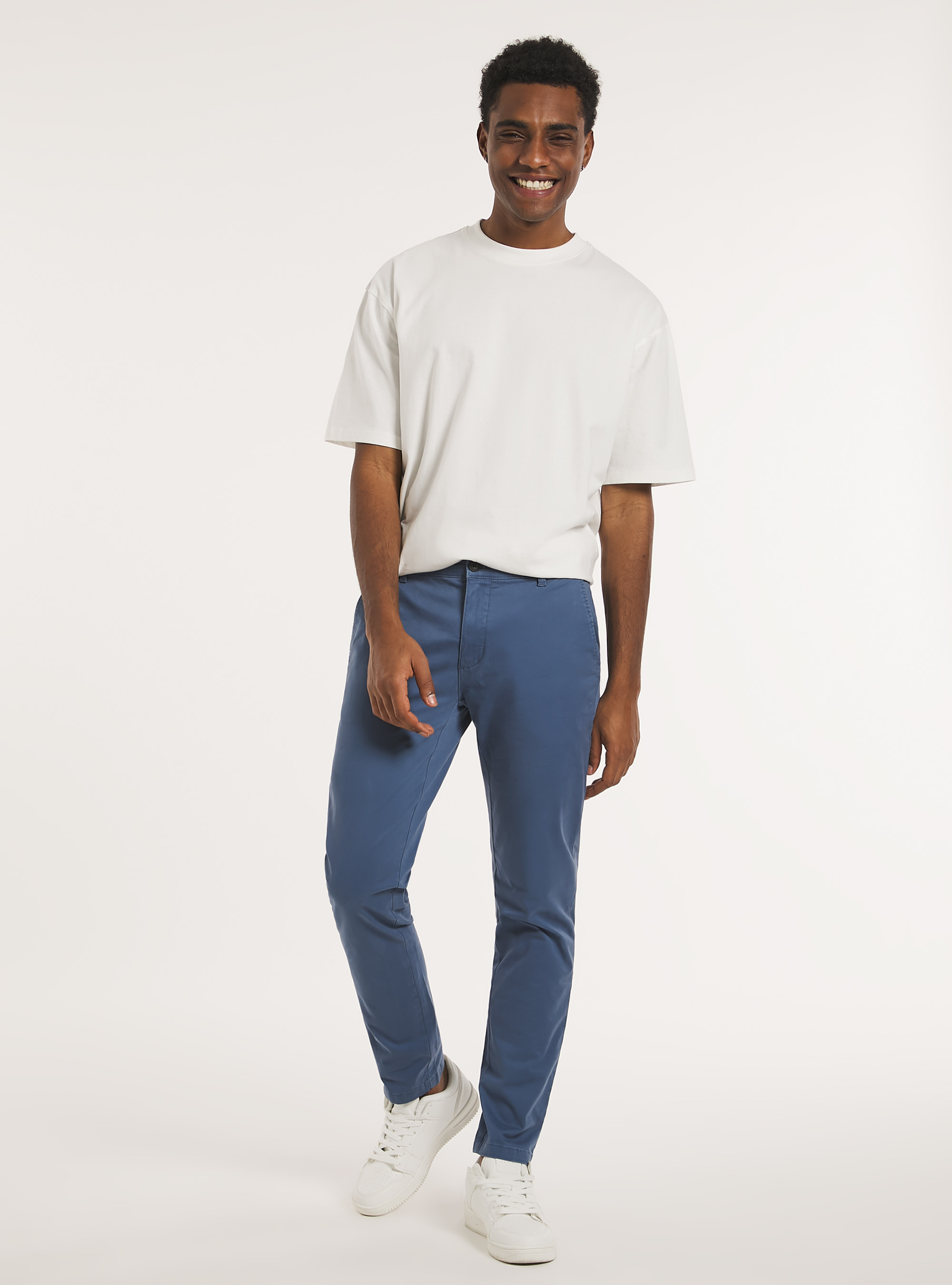 Skinny fit stretch twill chinos, AZ1 AZURE DARK