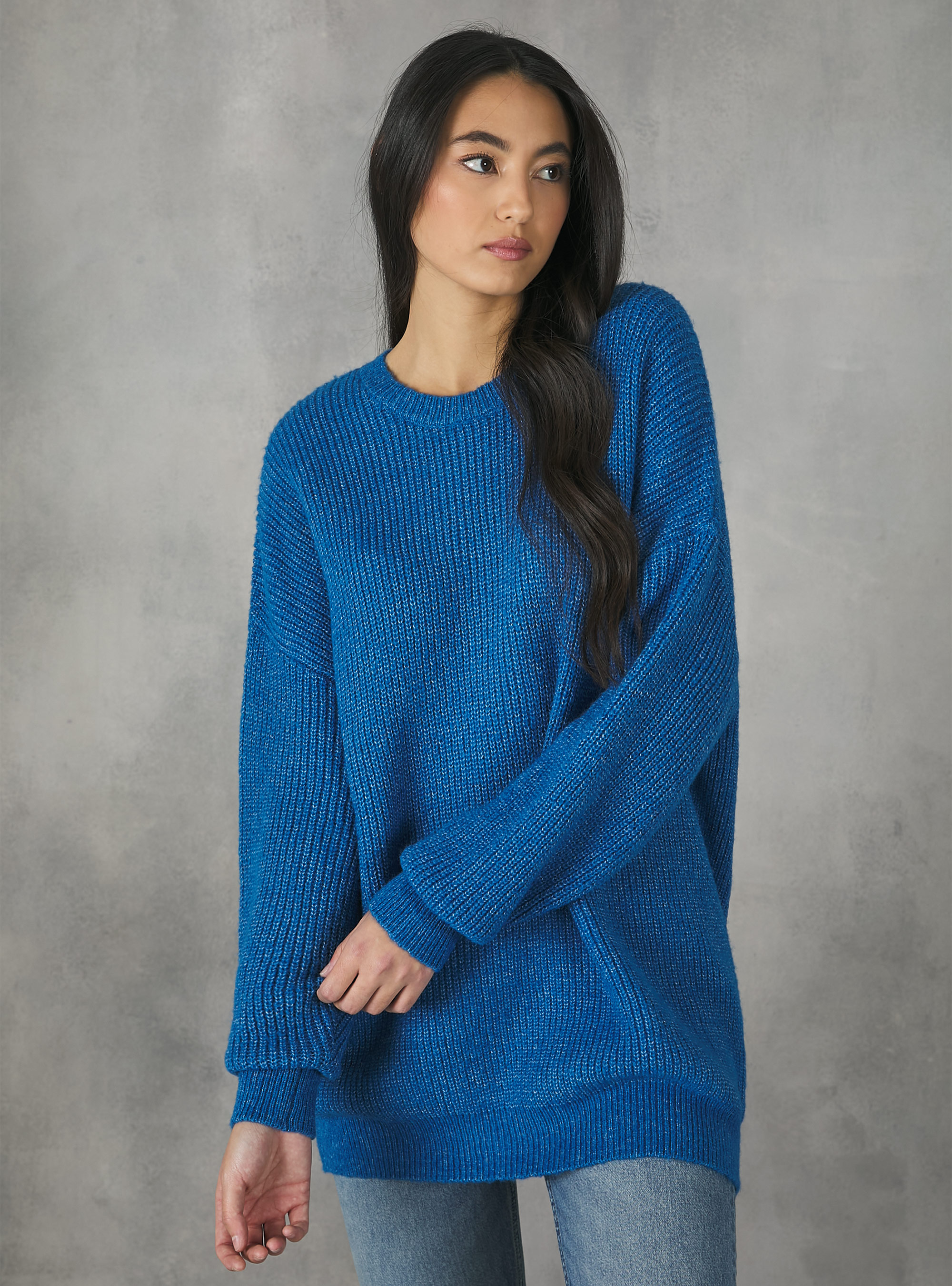 Pull oversize en cotes anglaises, OB2 BLUE OIL MED.