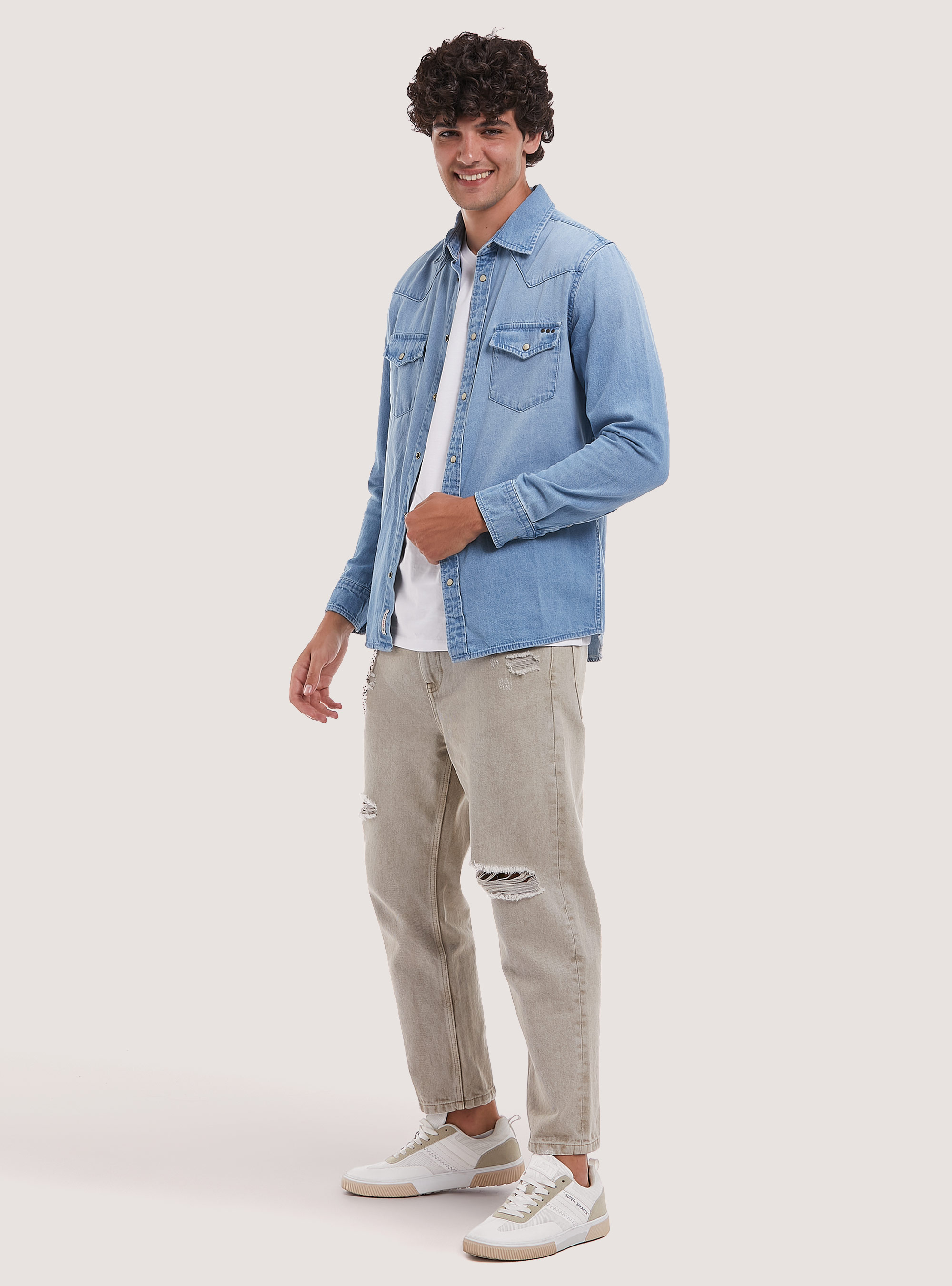 Denim shirt, D006 AZURE