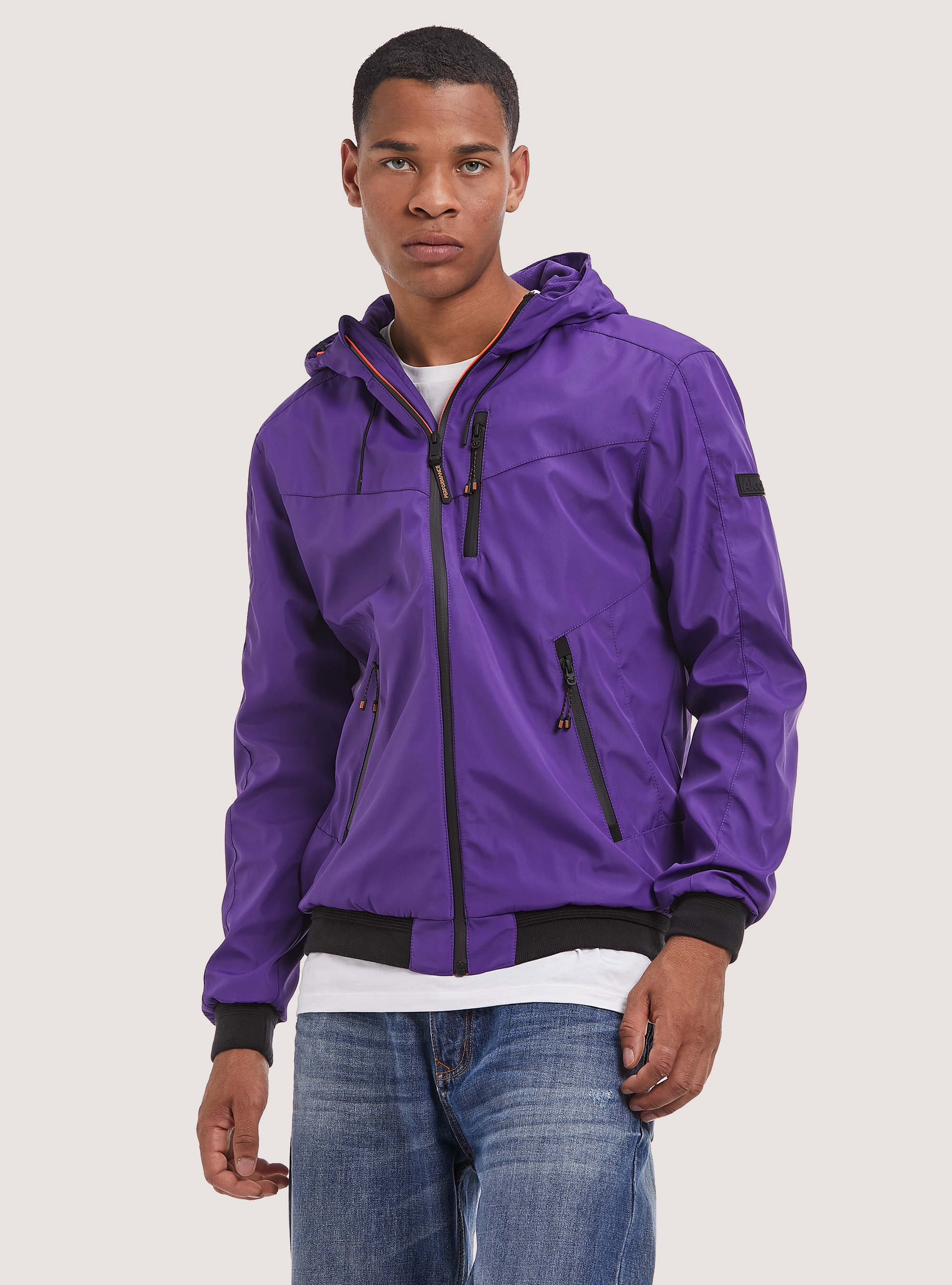 Chaqueta bomber con capucha a prueba de viento, VI2 VIOLET MEDIUM
