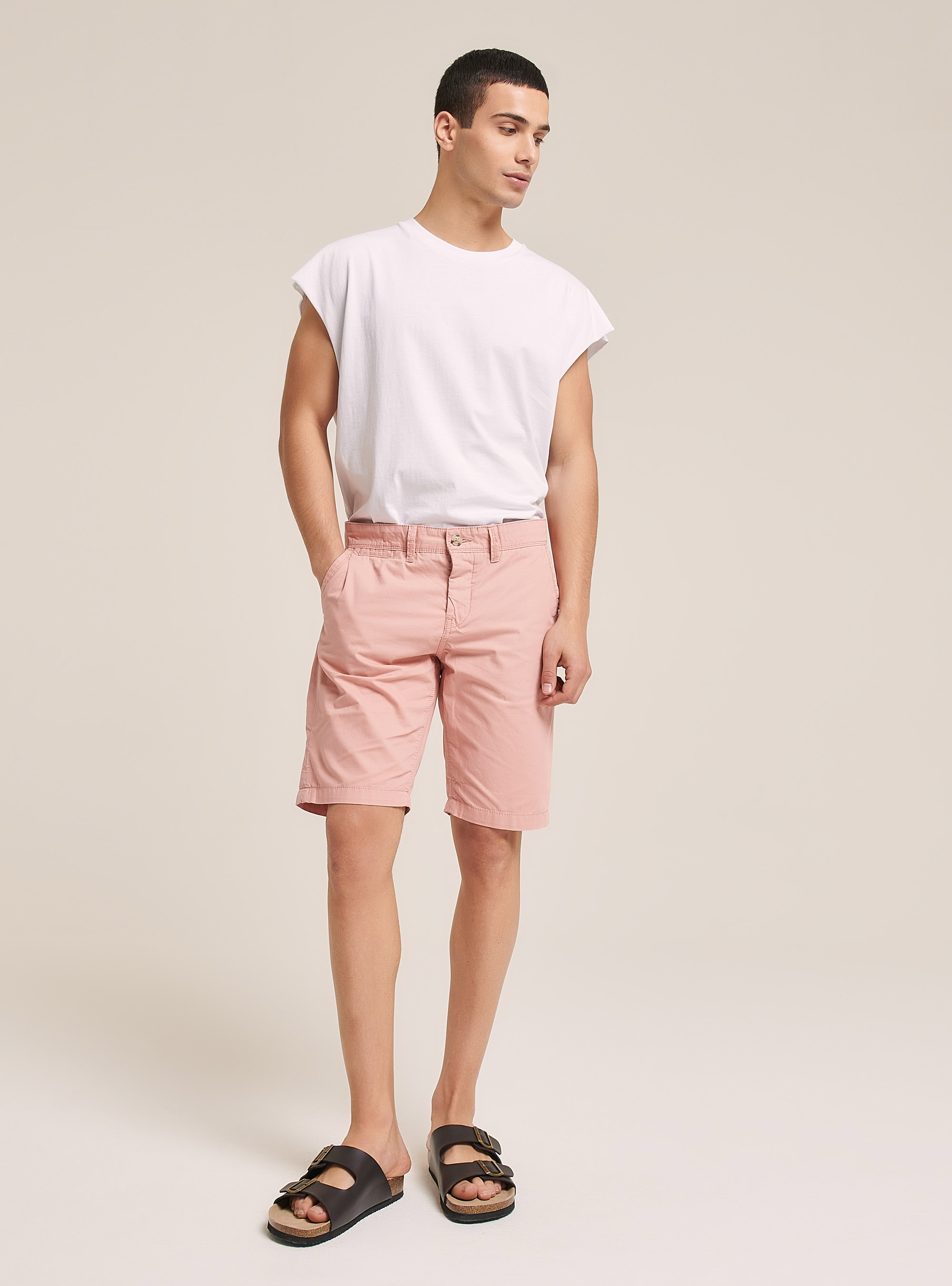 Bermudashorts aus Segeltuchstoff, C5503 PINK