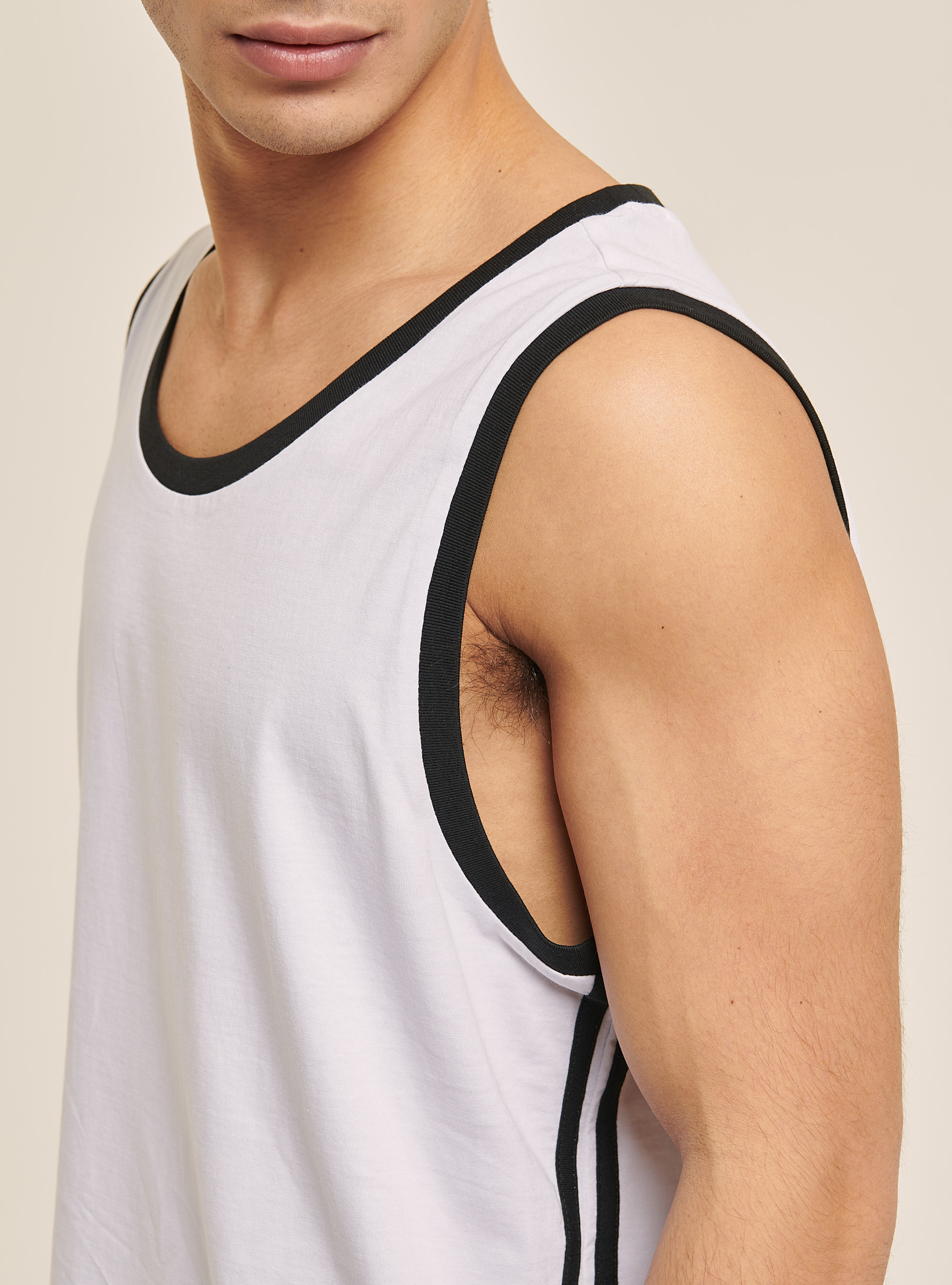 Basic cotton tank top, WHITE