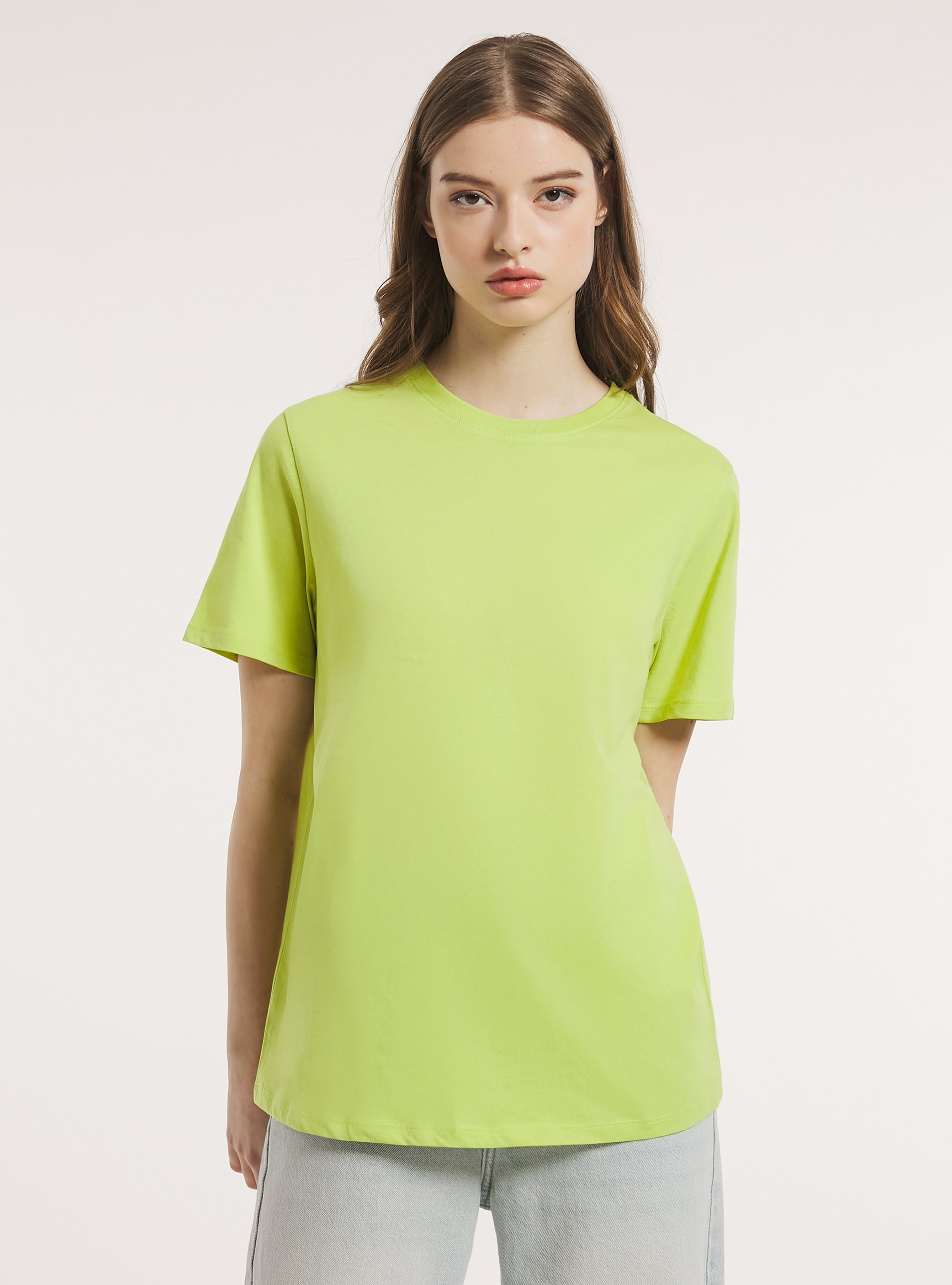 Crew-neck cotton T-shirt, GC2 ACID GREEN MEDIUM