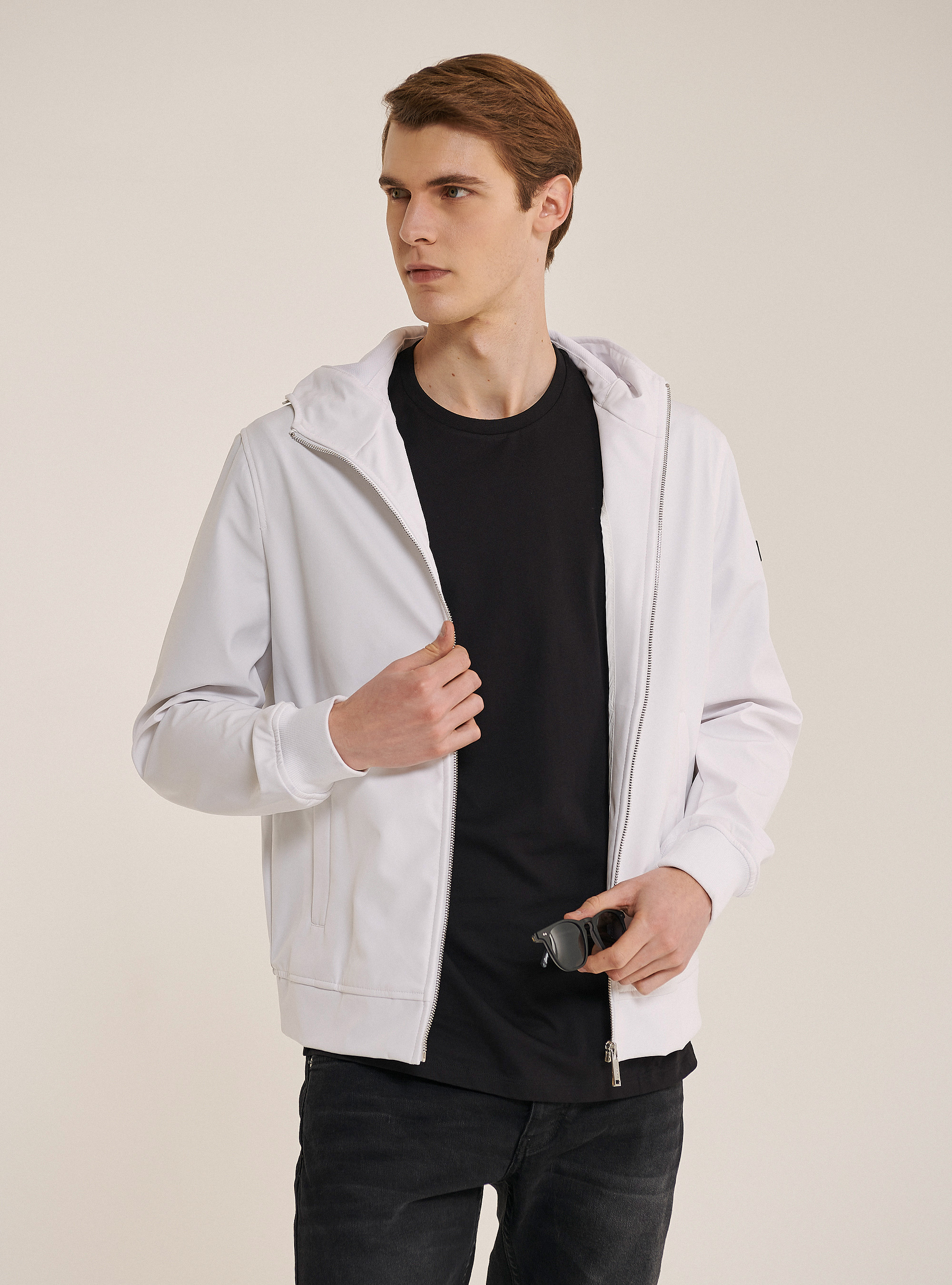 Jacke aus wind- und wasserdichtem technischem Gewebe, C099 WHITE