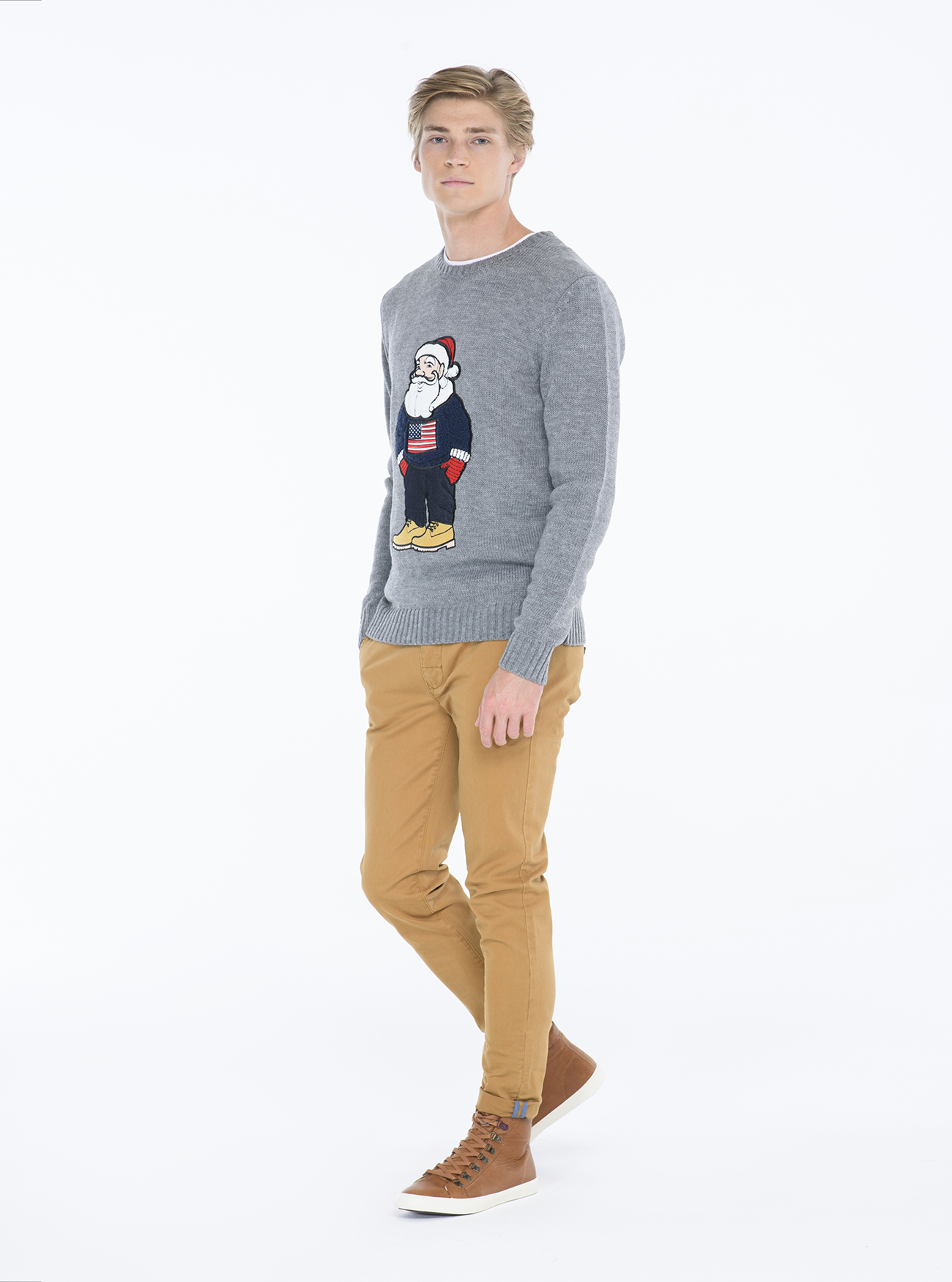 Pullover christmas, GRIS MELANGE