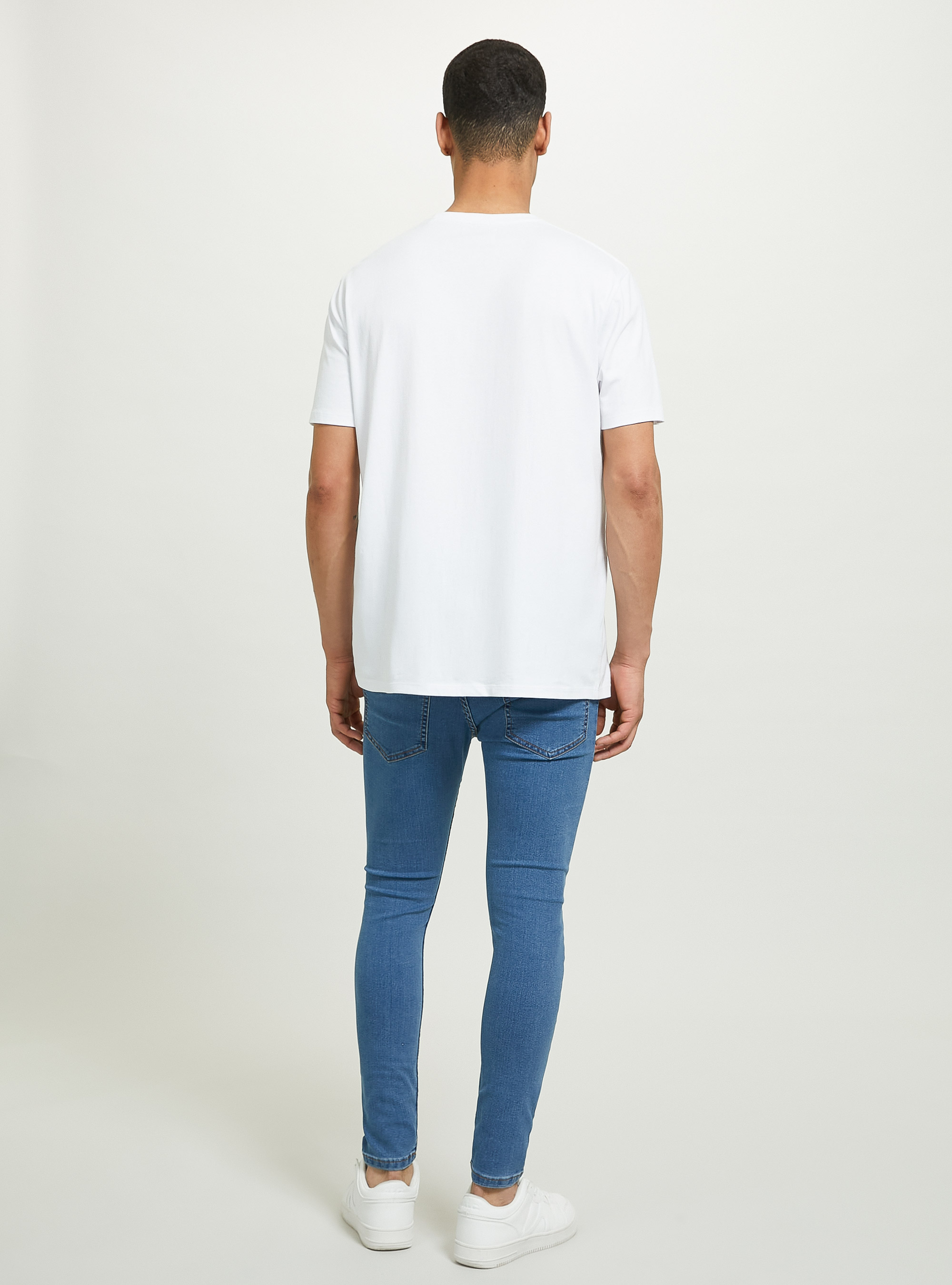 Jean en denim stretch super skinny fit, D003 MEDIUM BLUE