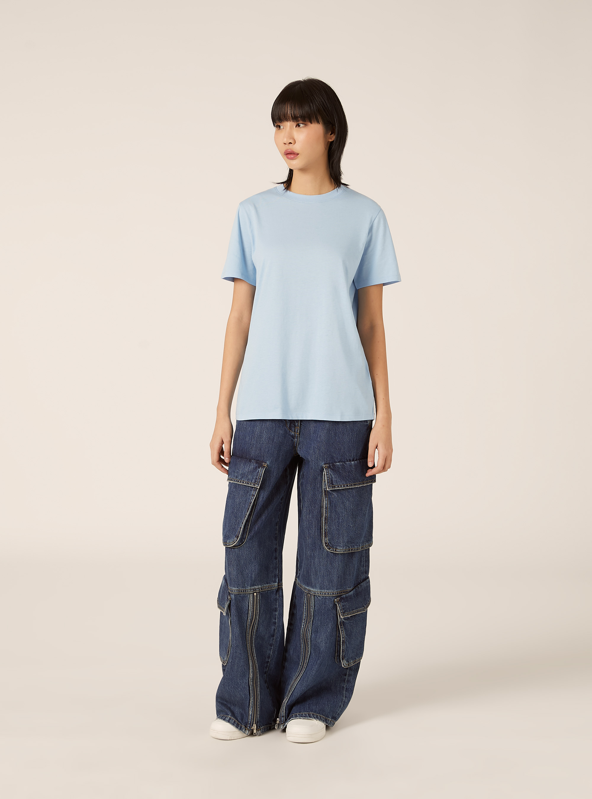 Cotton crew neck T-shirt, AZ3 AZURE LIGHT