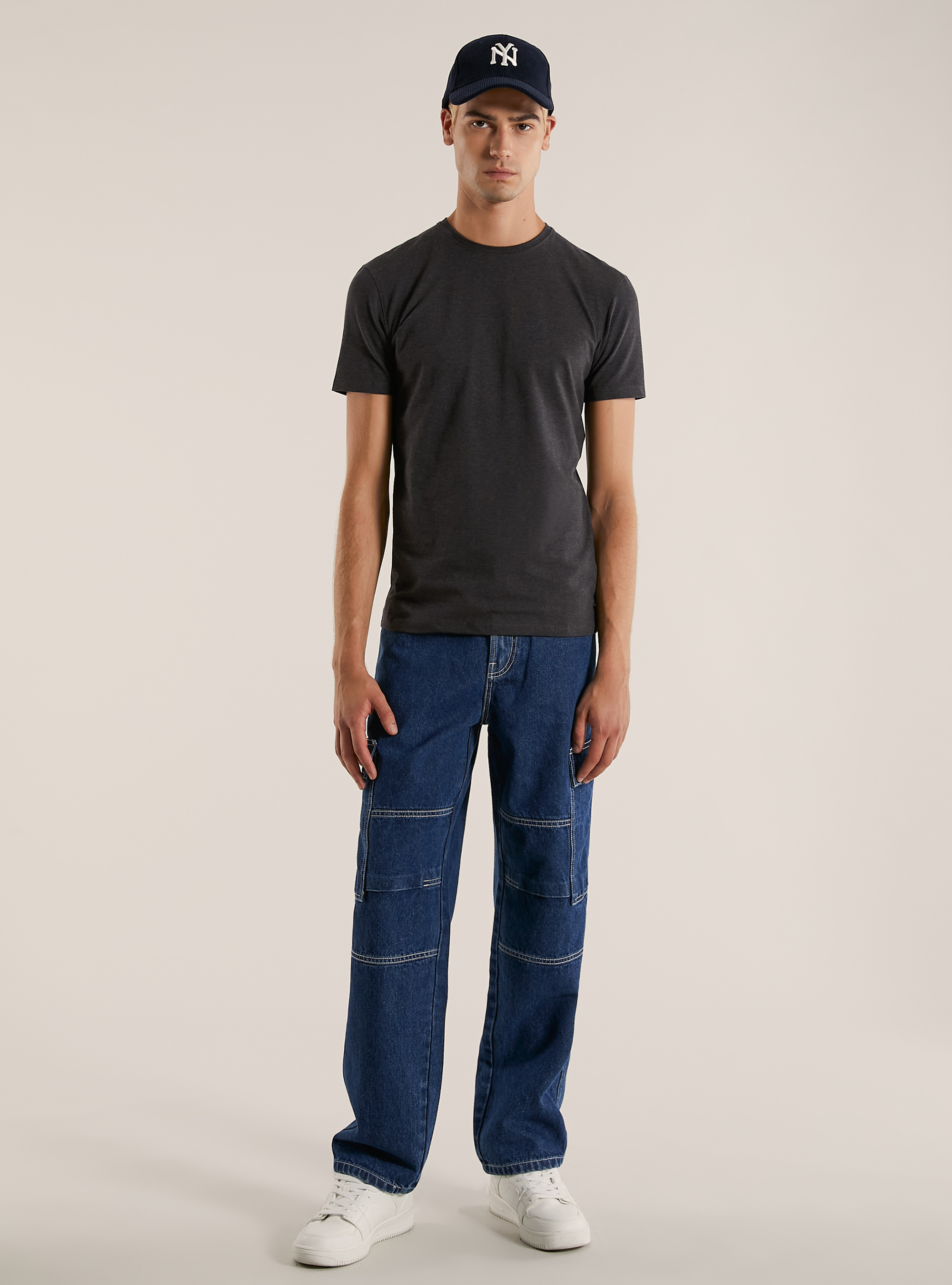 PRINTED T-SHIRT, GREY MELANGE