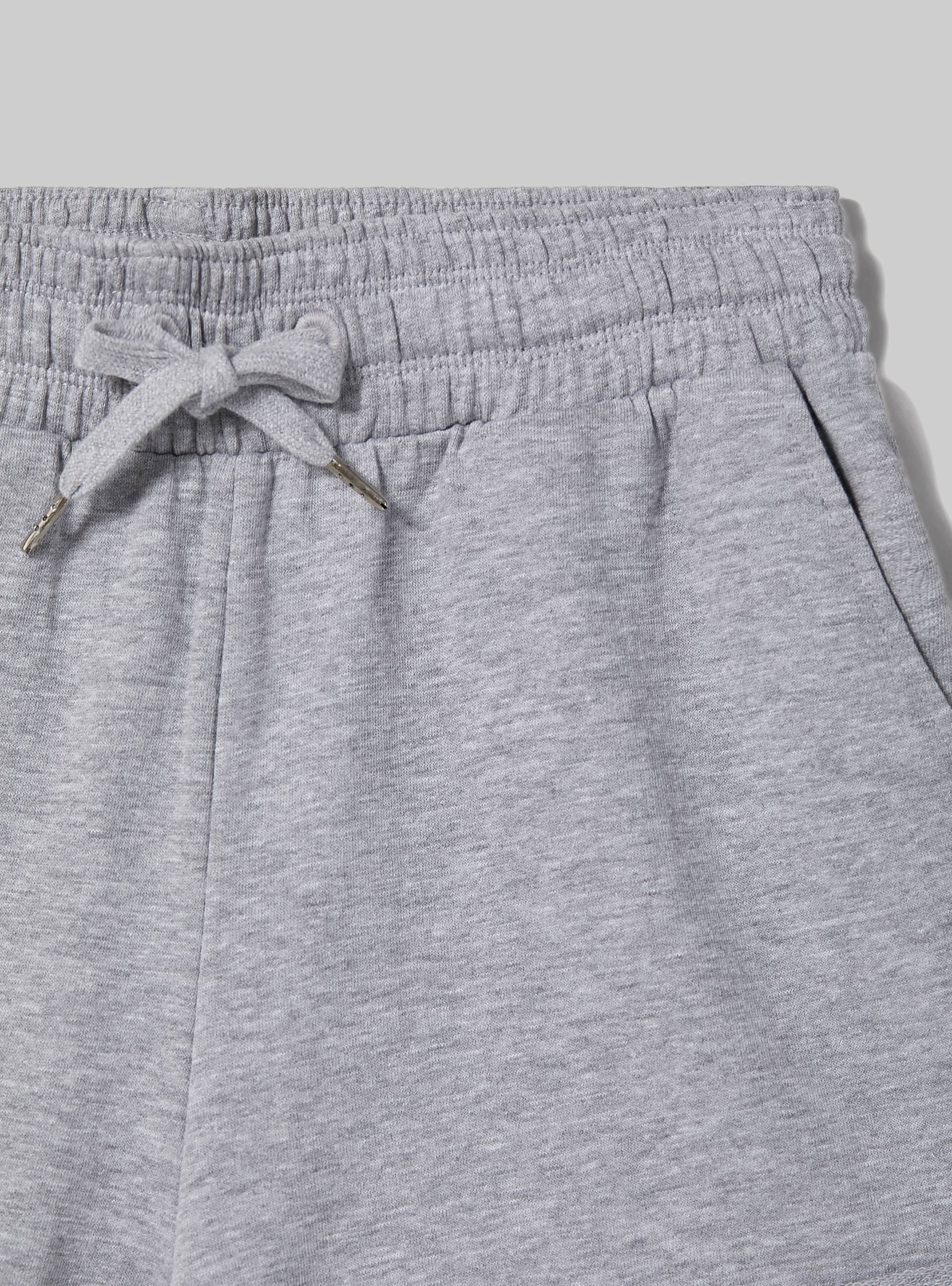 Cotton shorts with roll up and drawstring, MGY2 GREY MEL MEDIUM