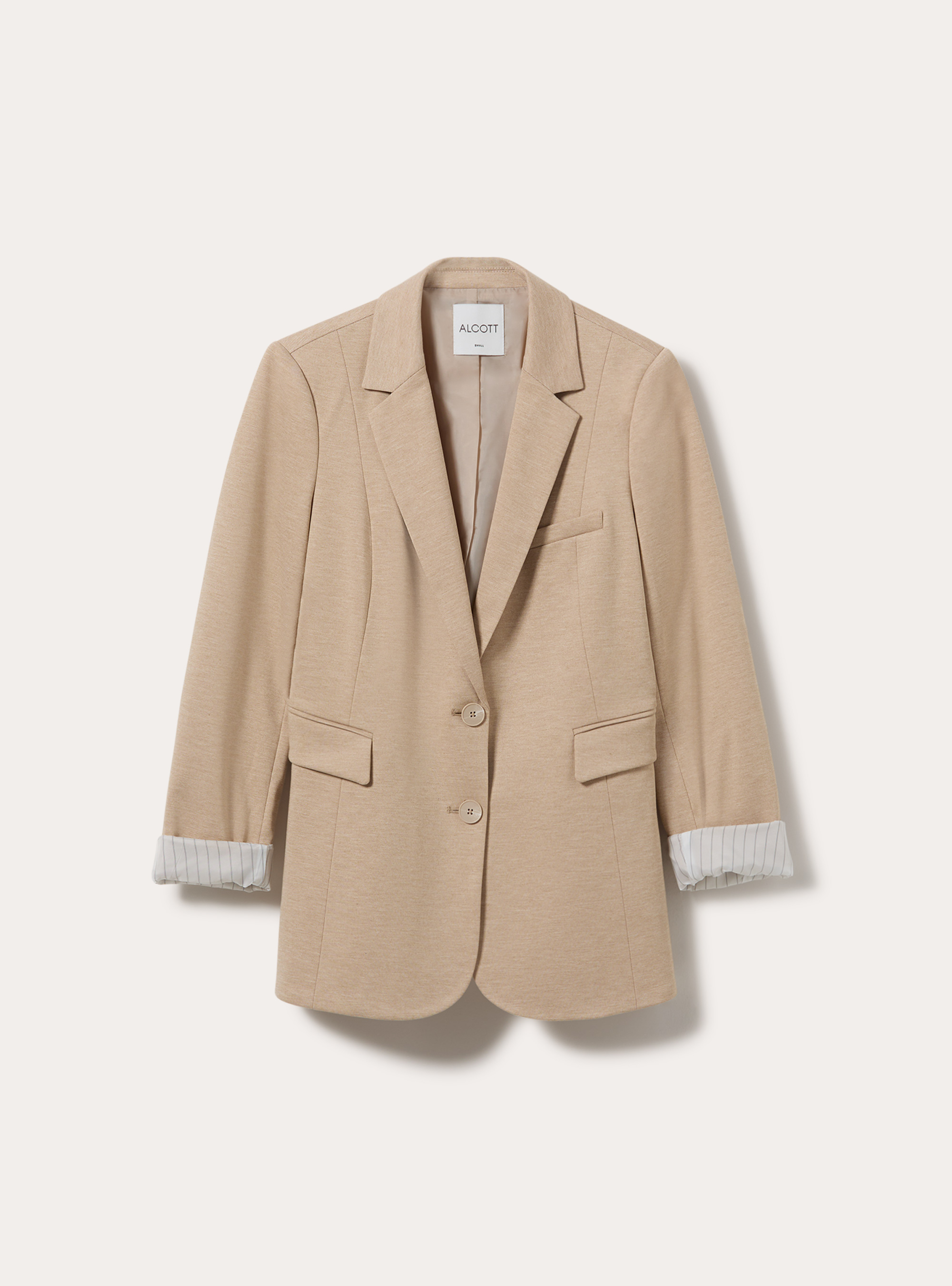 Einreihiger blazer mit reverskragen, MBG2 BEIGE MEL MED