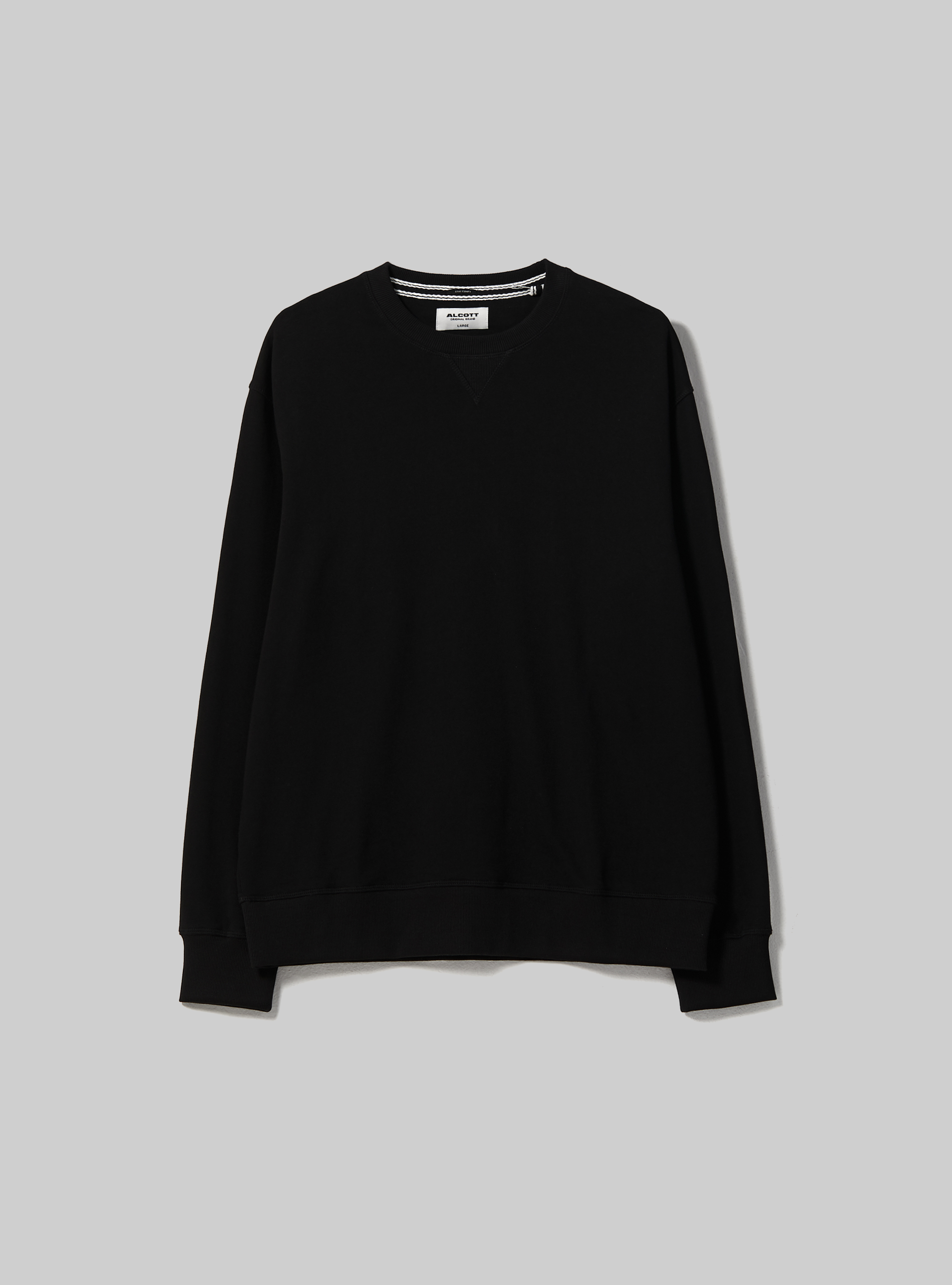 Plain-coloured crew-neck sweatshirt, BK1 BLACK