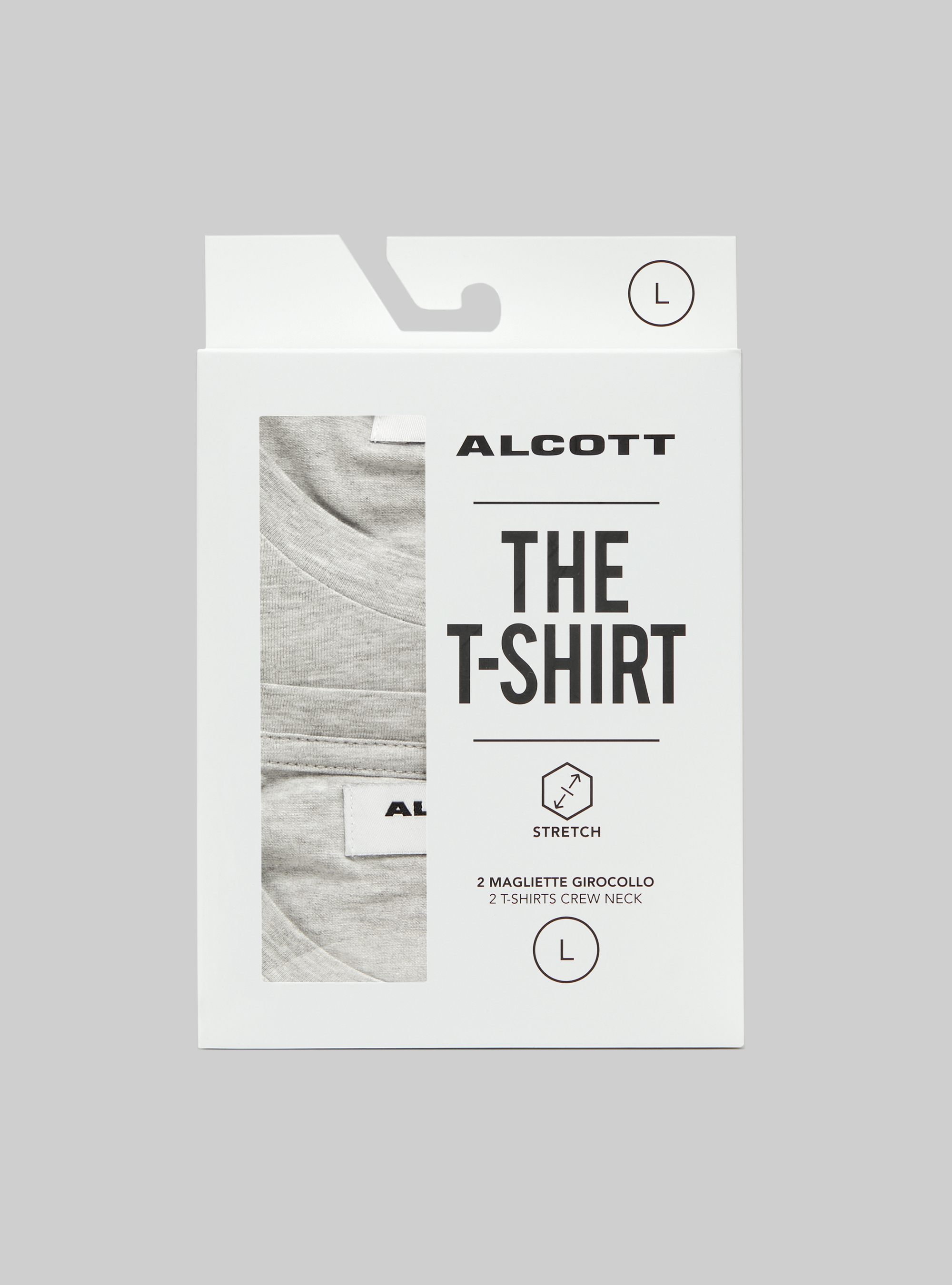 Set of 2 of cotton T-shirts, MGY3 GREY MEL LIGHT