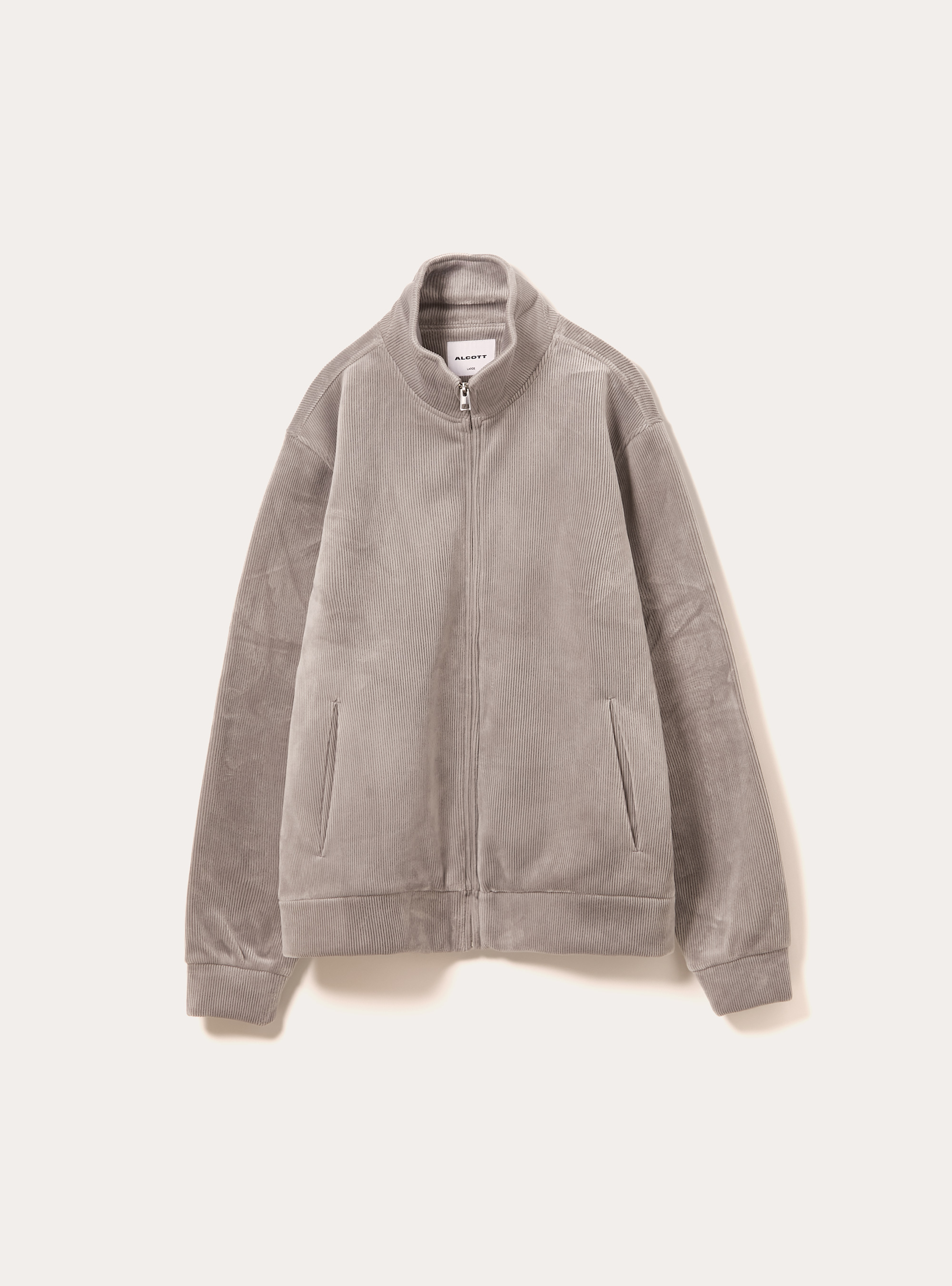 Sudadera con cremallera de pana, GY2 GREY MEDIUM