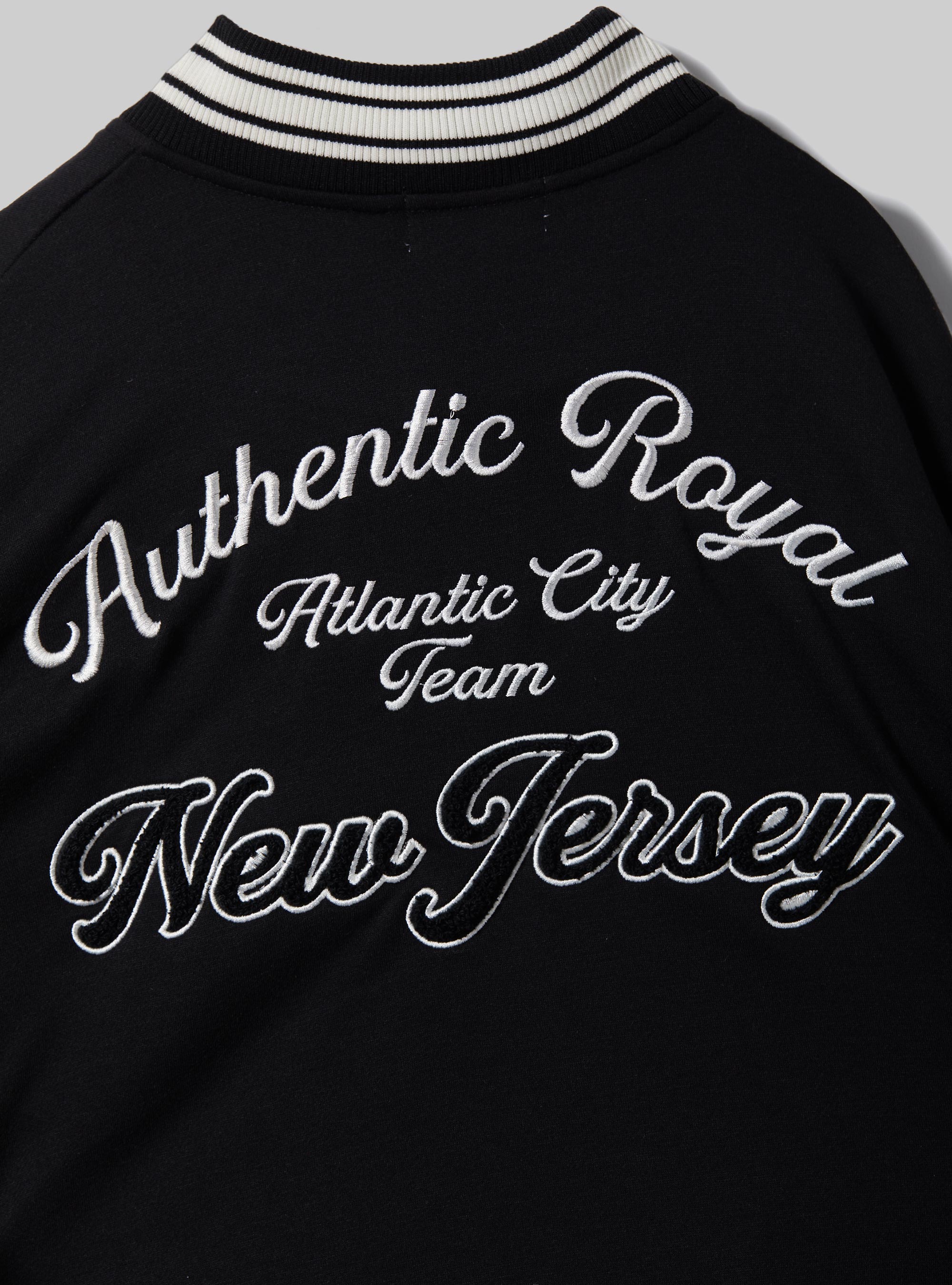 Blouson bombardier &agrave; imprim&eacute; de l'universite, BK1 BLACK