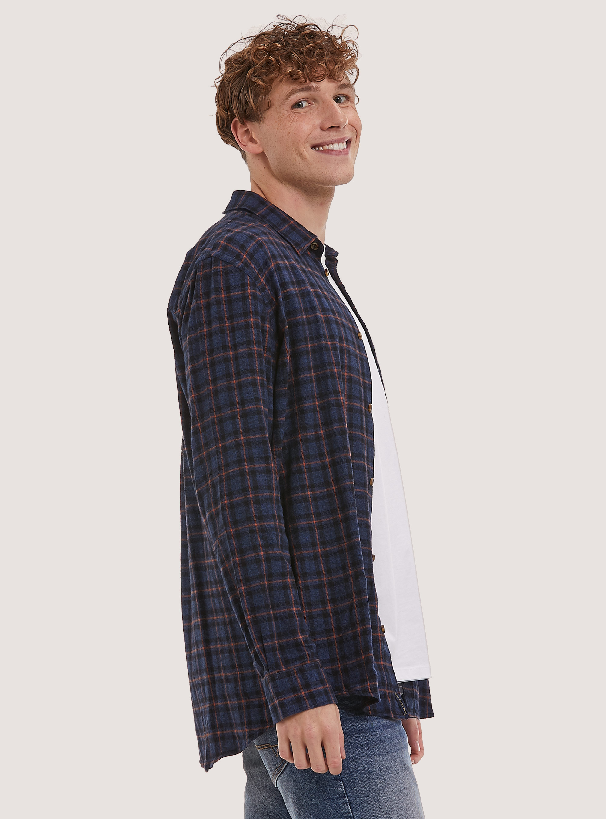 Camisa de franela a cuadros, NA2 NAVY MEDIUM