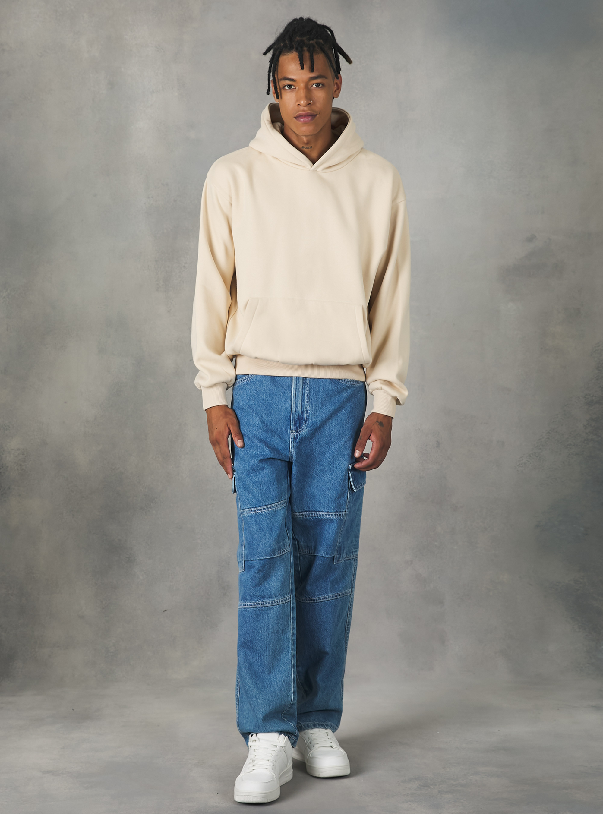 Sudadera con capucha Boxy Fit, SA2 SAND MEDIUM