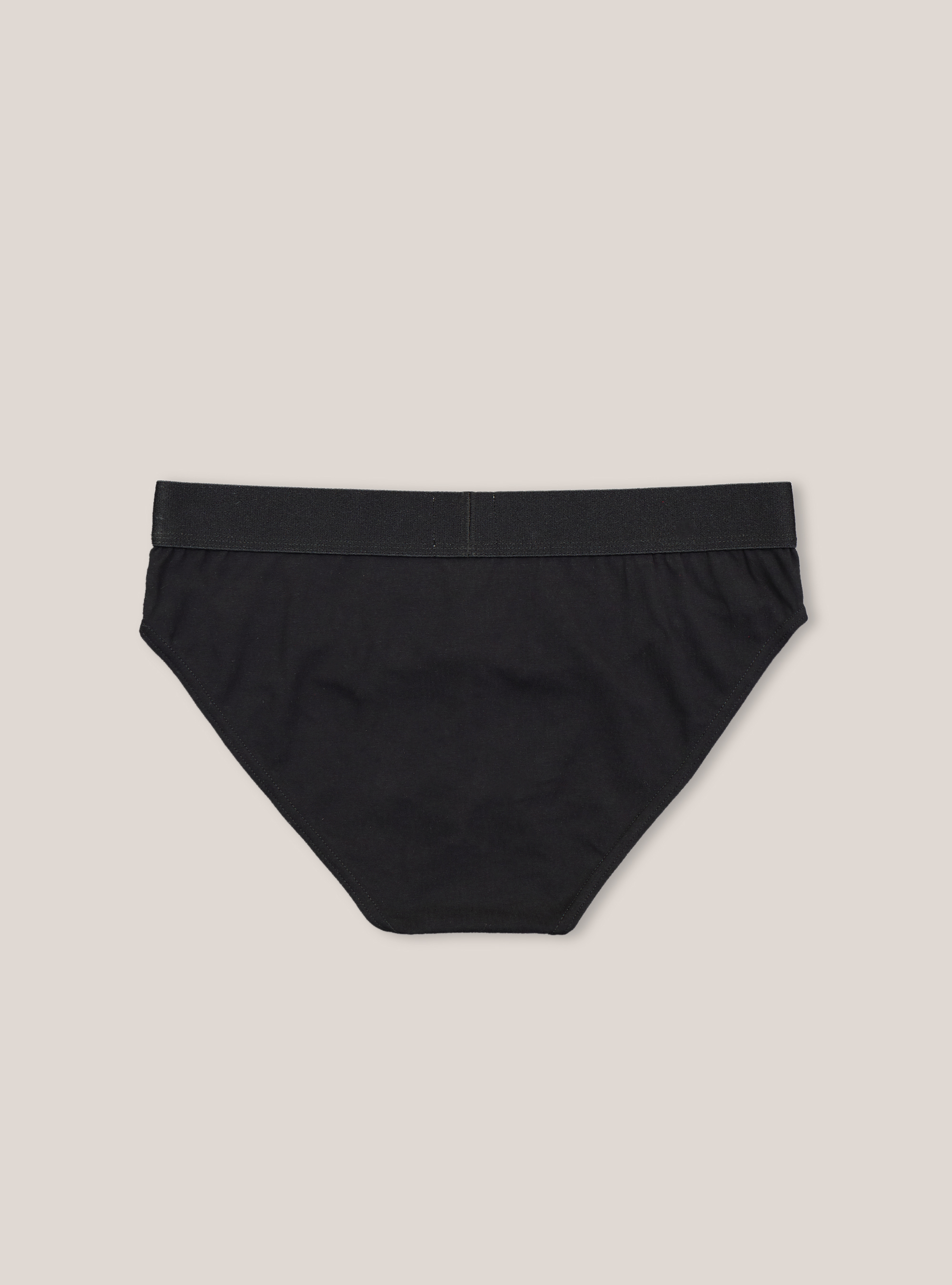 Slip in cotone elasticizzato con logo, NERO