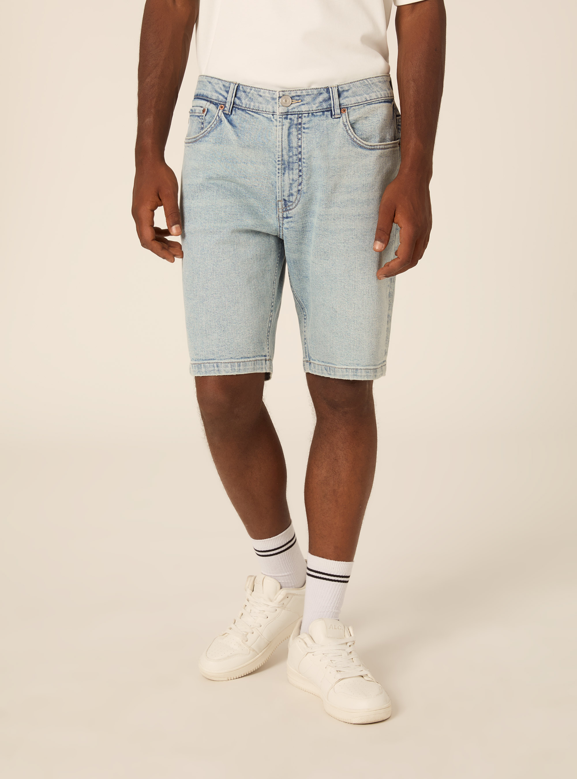 Jeans bermuda slim, D004 MEDIUM LIGHT BLUE
