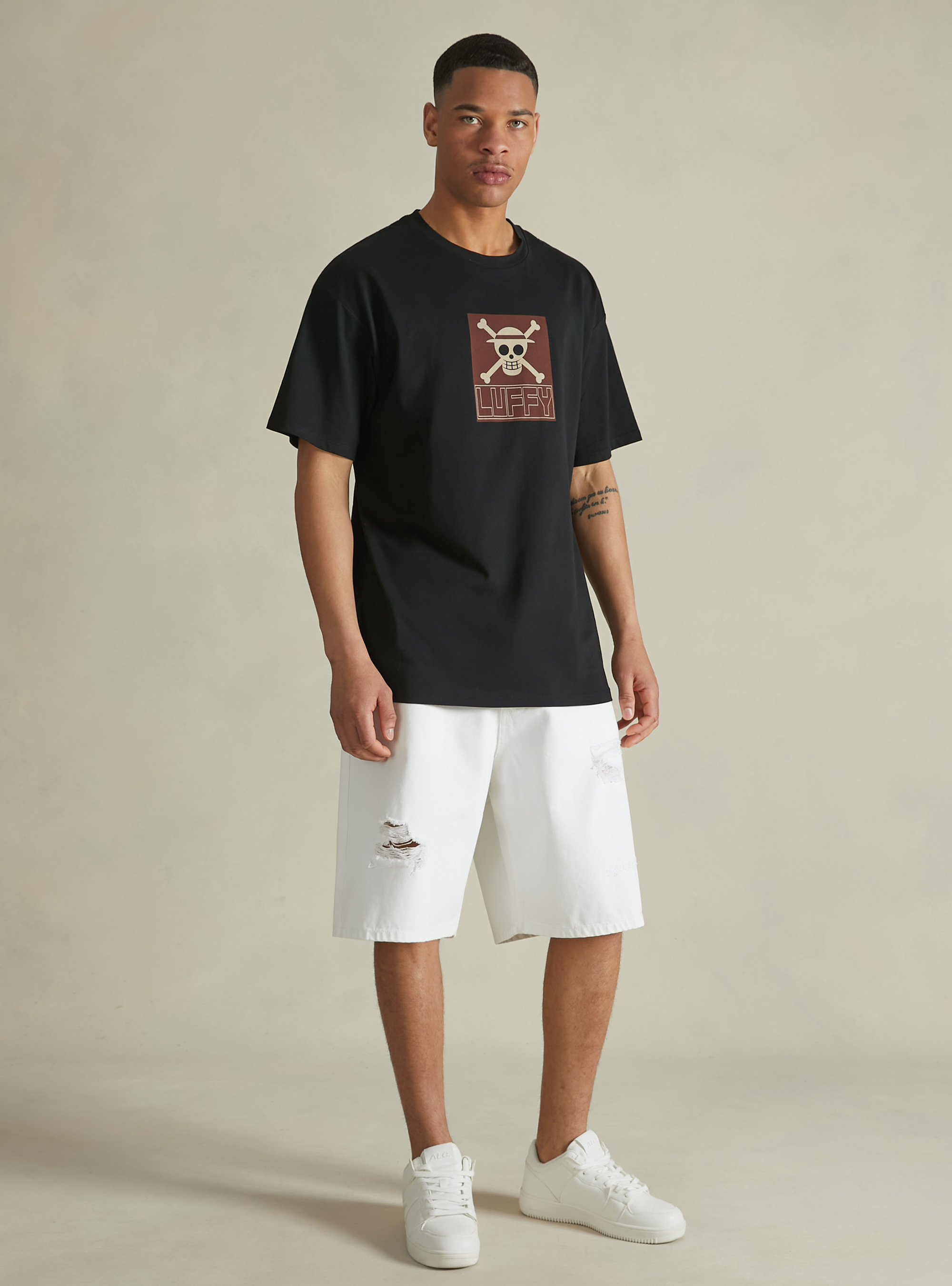 One Piece / Alcott oversized T-shirt, BK1 BLACK
