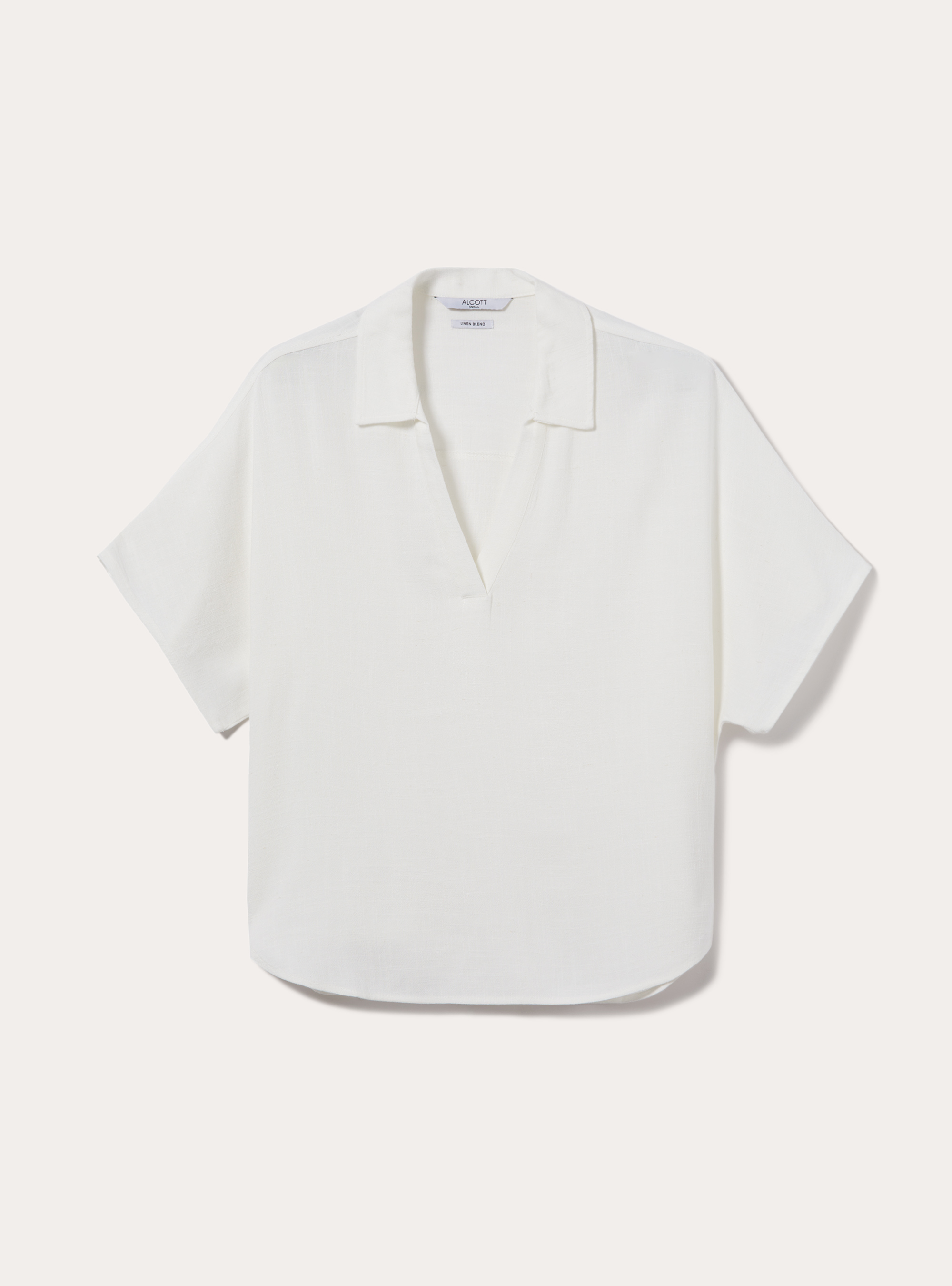 Linen-blend blouse, WH1 OFF WHITE