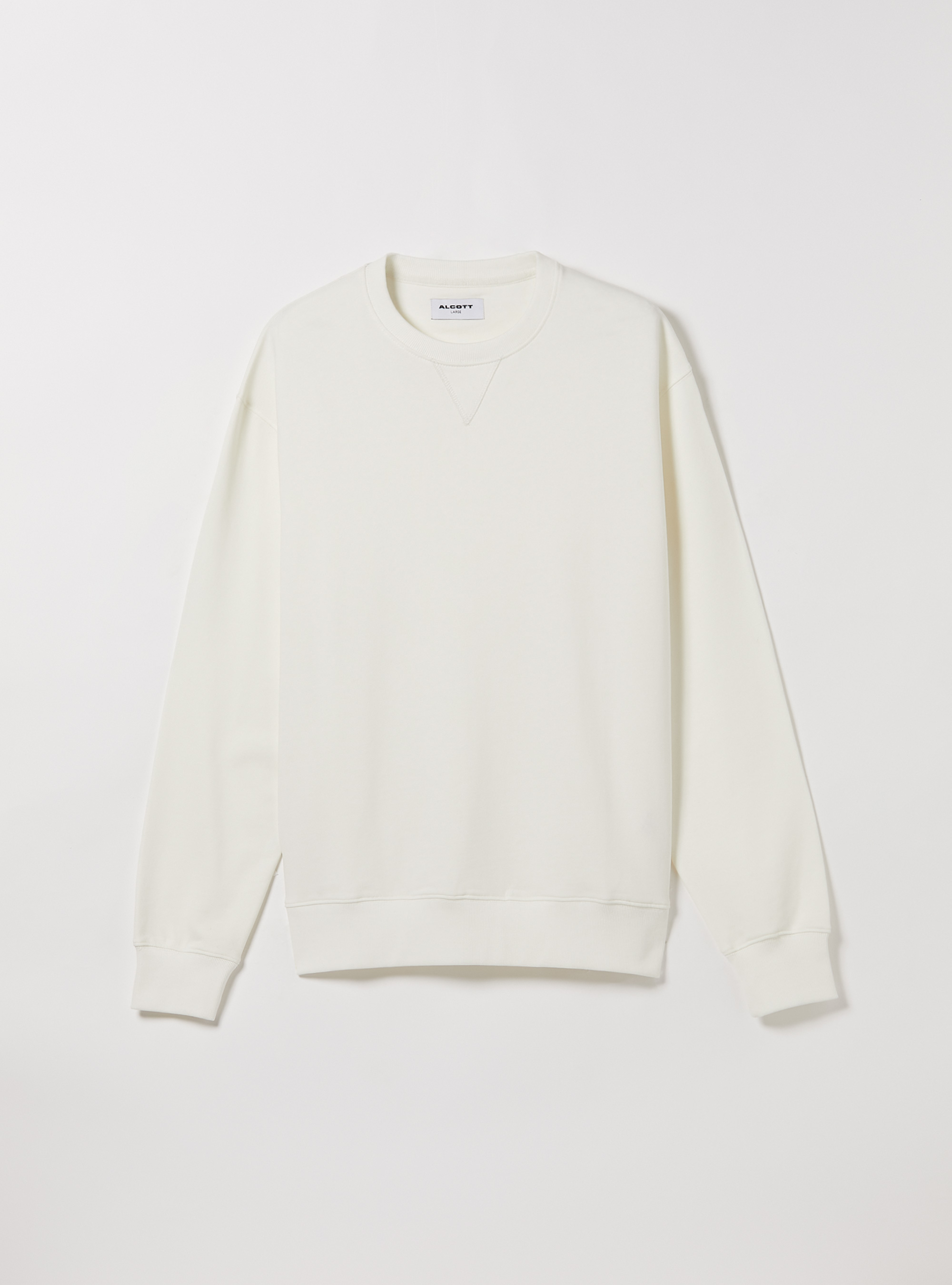 Felpa girocollo tinta unita, WH1 OFF WHITE