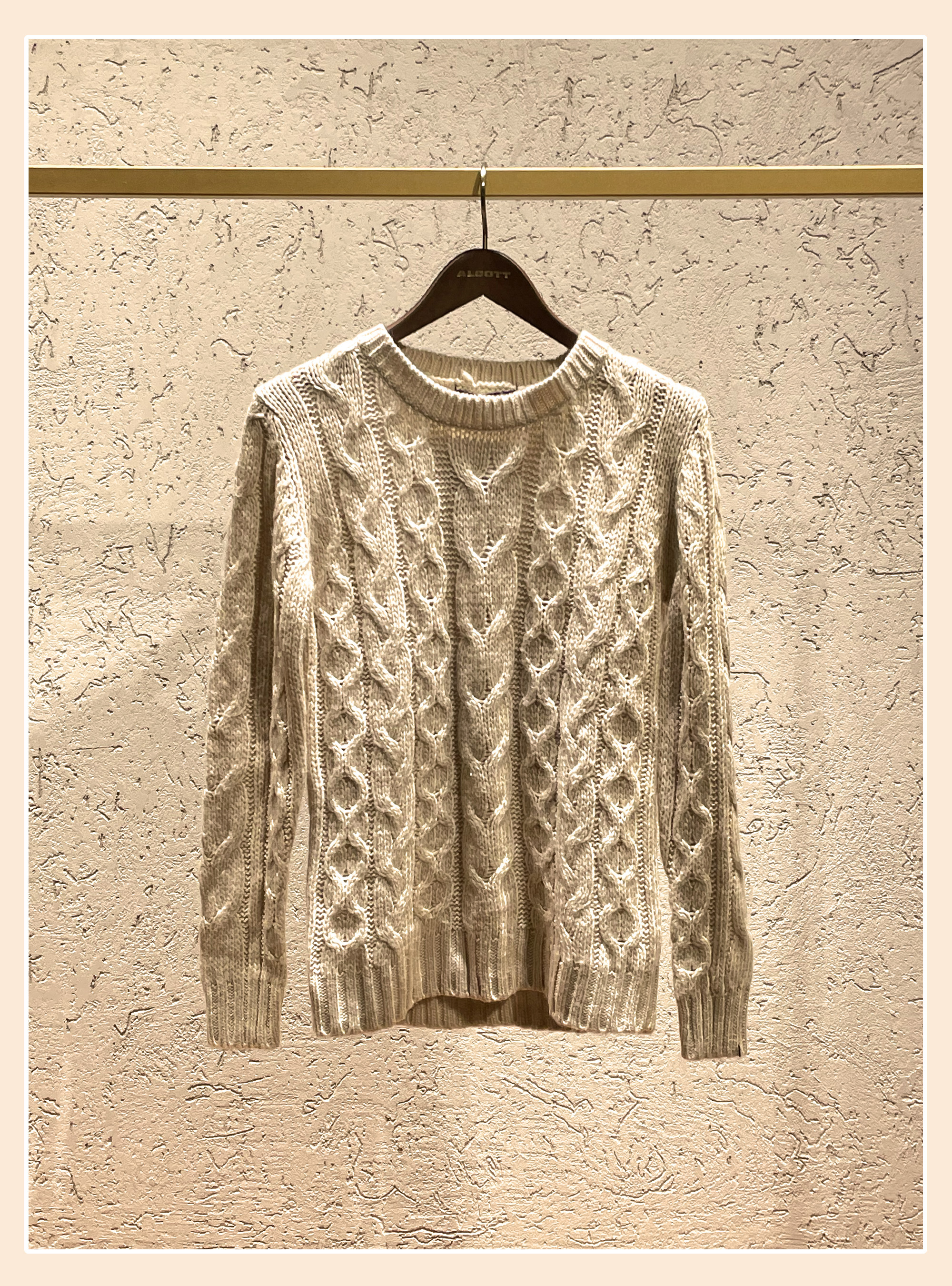 Pullover with braids, BEIGE