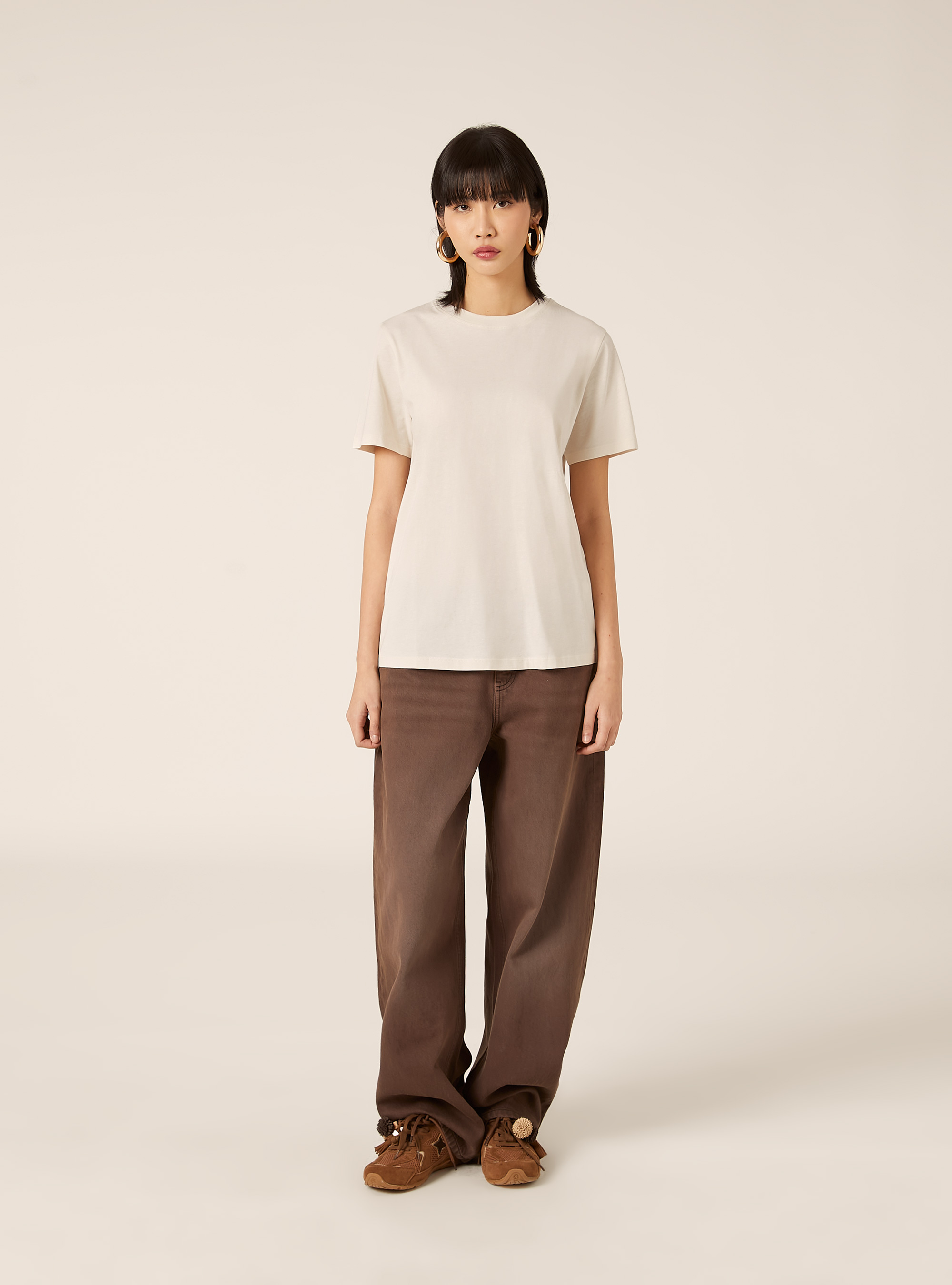 Cotton crew neck T-shirt, CR3 CREAM LIGHT