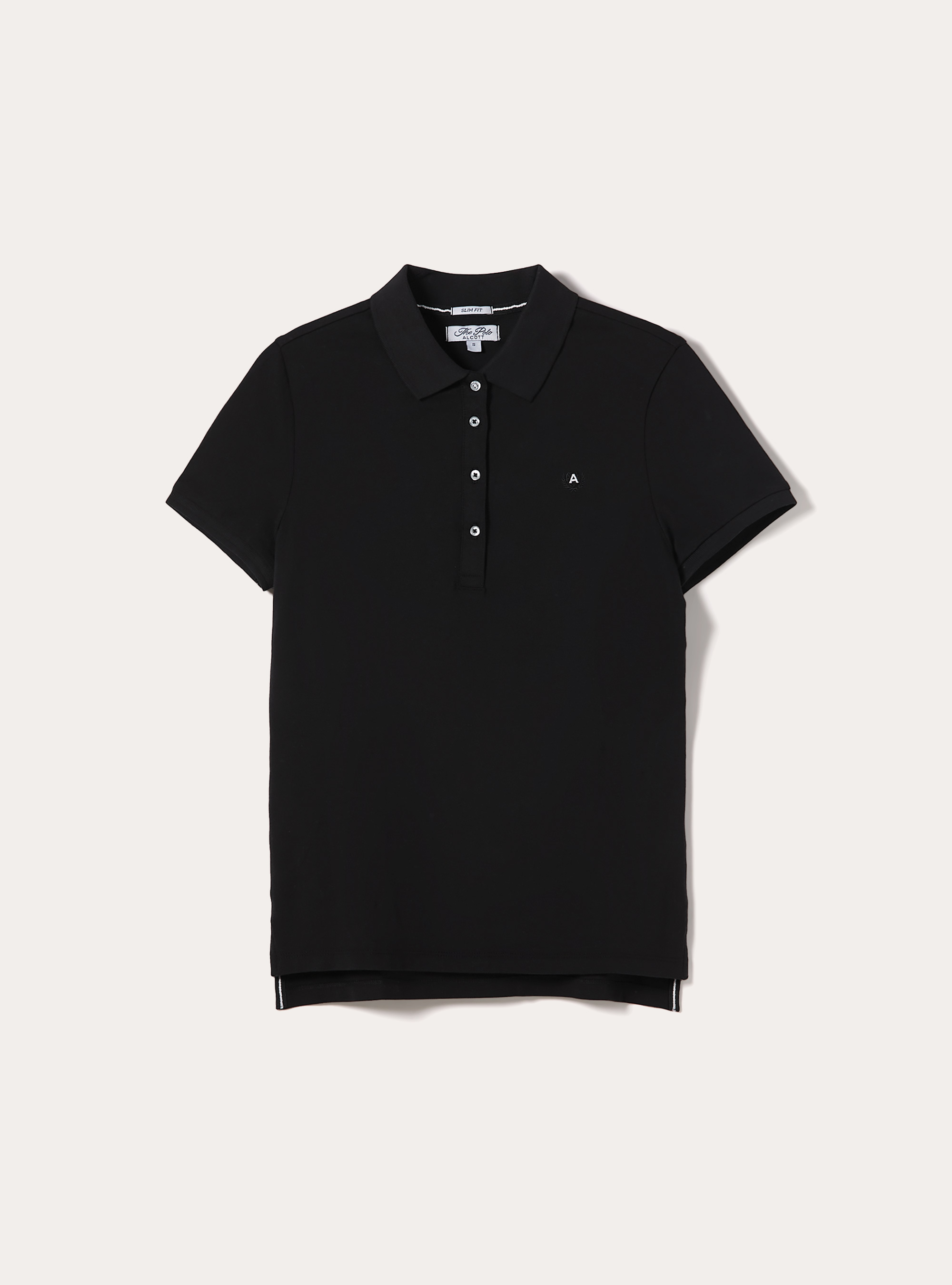 Polo Slim Fit avec Logo Brod&eacute;, BK1 BLACK