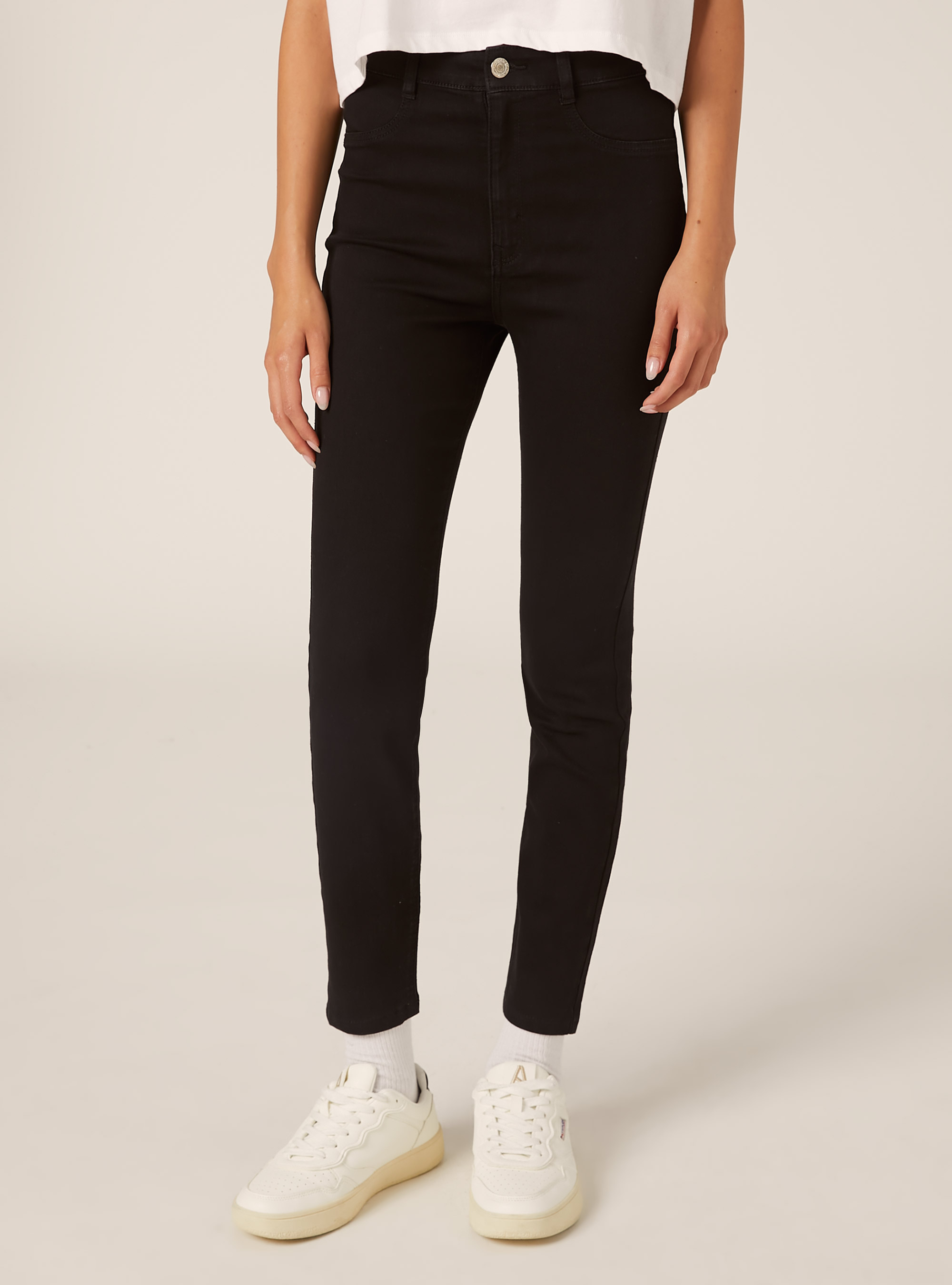 Stretch denim skinny jeans, BLACK