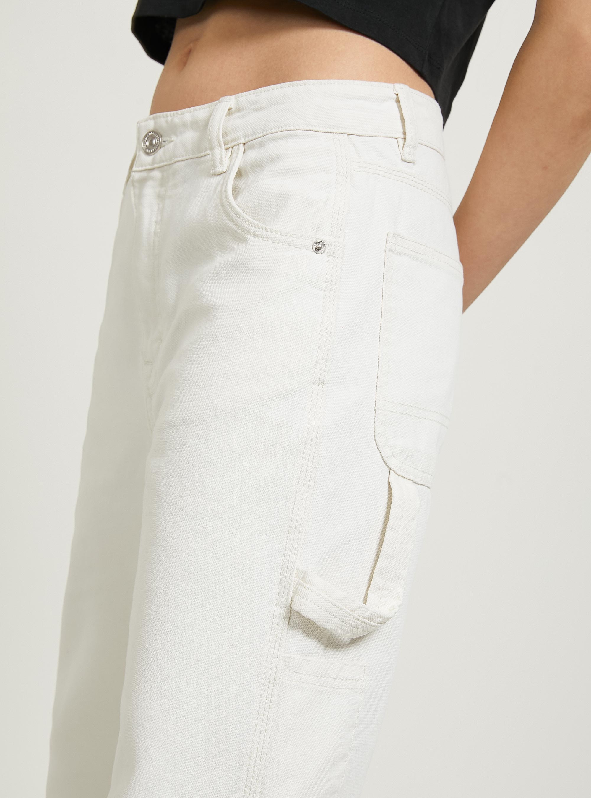 Carpenter canvas trousers, WH1 OFF WHITE