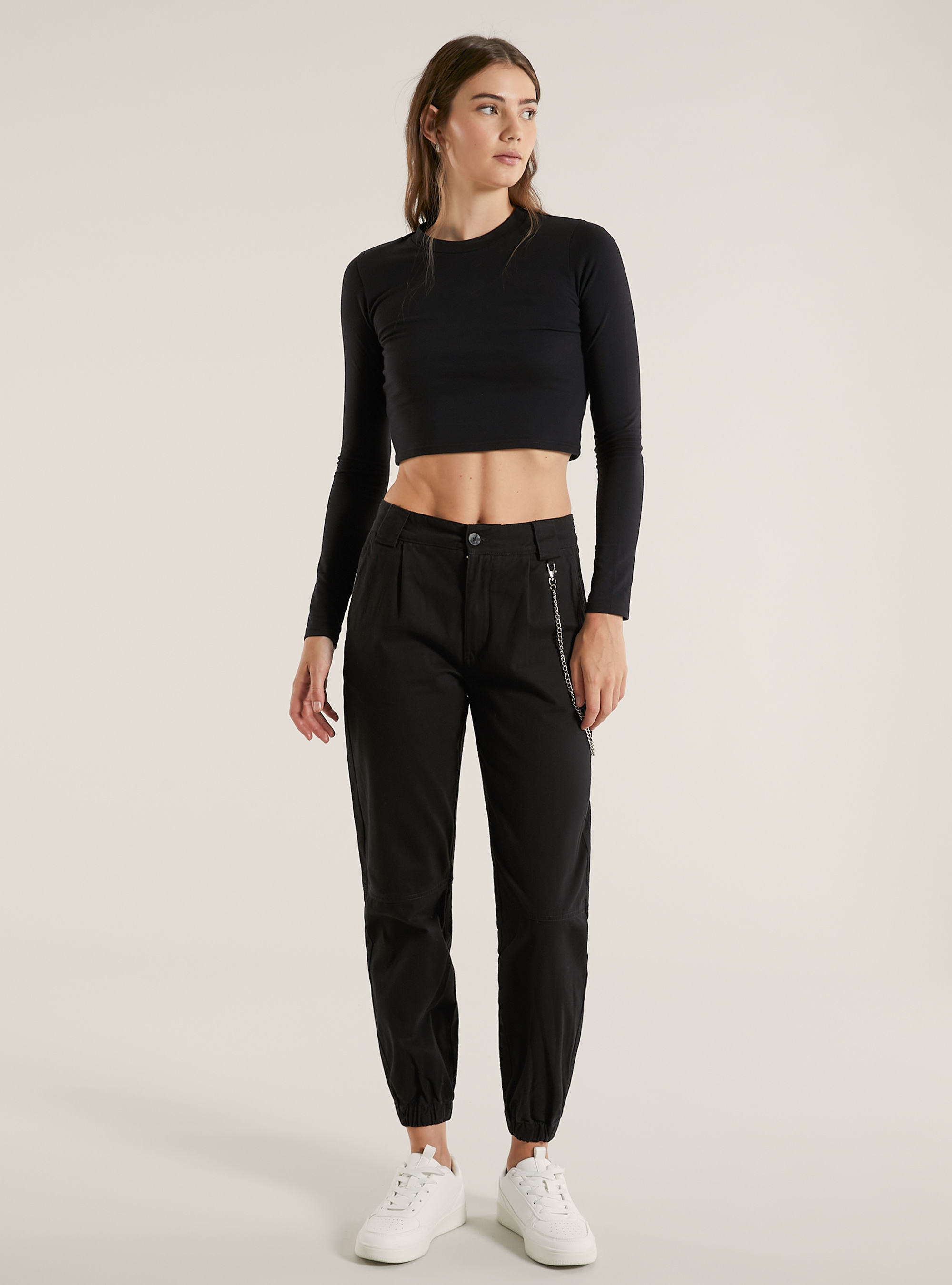 Black jogger trousers womens online