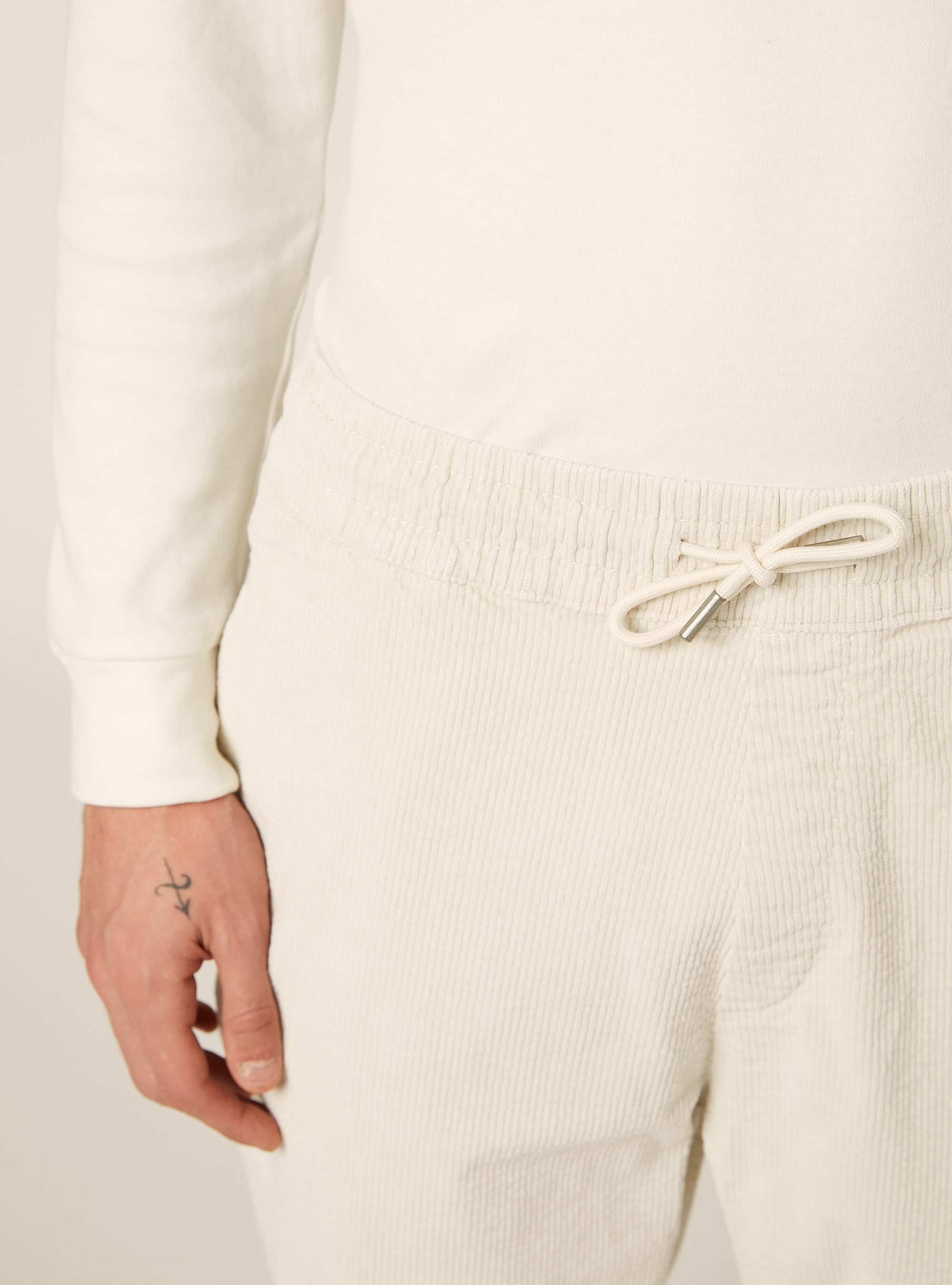 Corduroy jogger pants, WH1 OFF WHITE