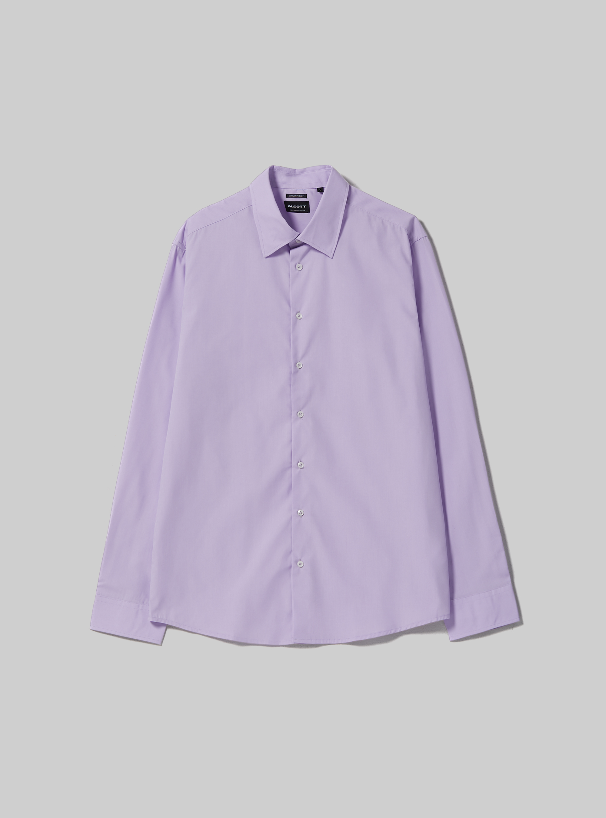 Plain-coloured long-sleeved shirt, LC1 LILLAC DARK