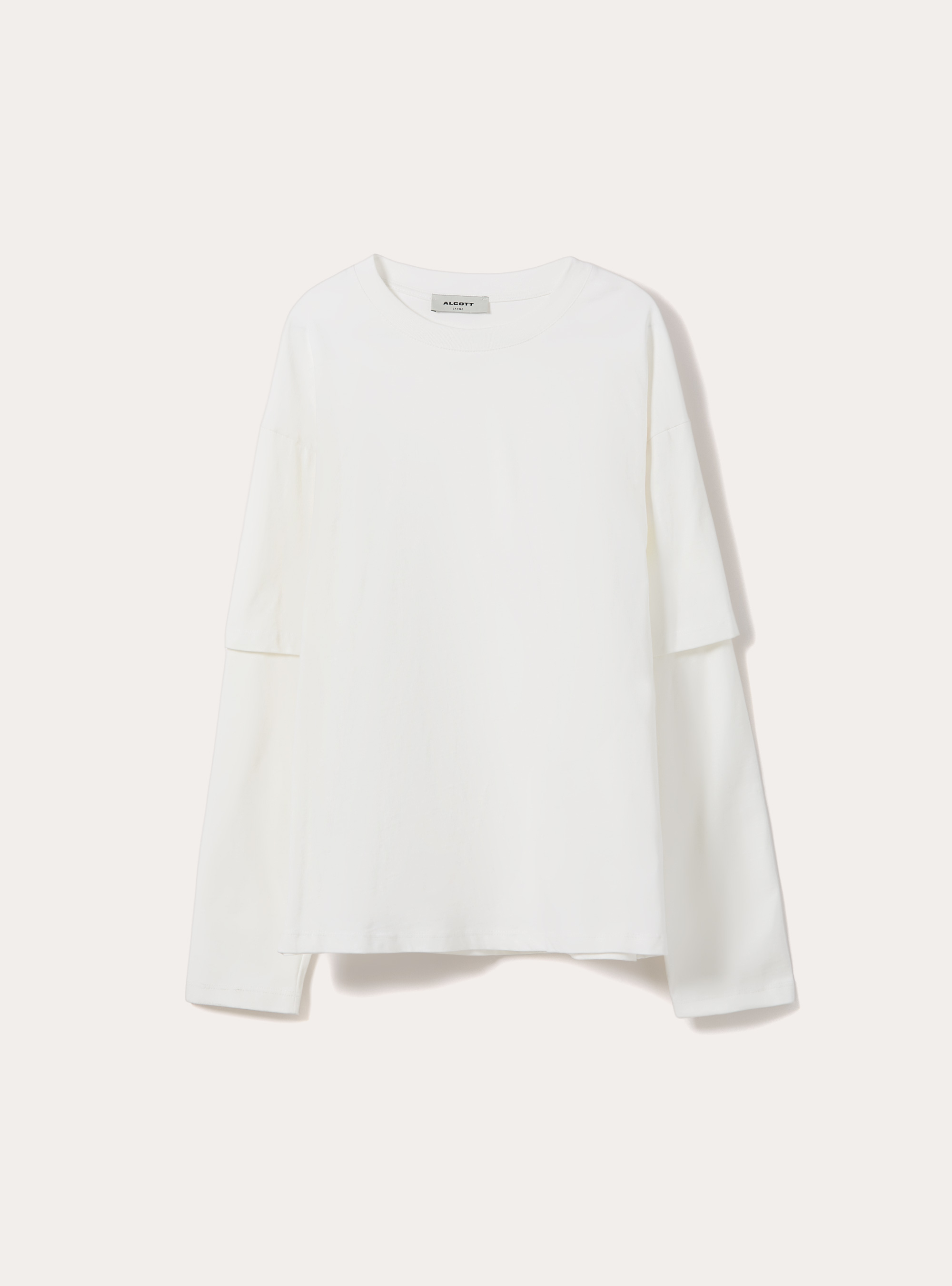 T-shirt manica lunga con dettaglio mezza manica, WH1 OFF WHITE