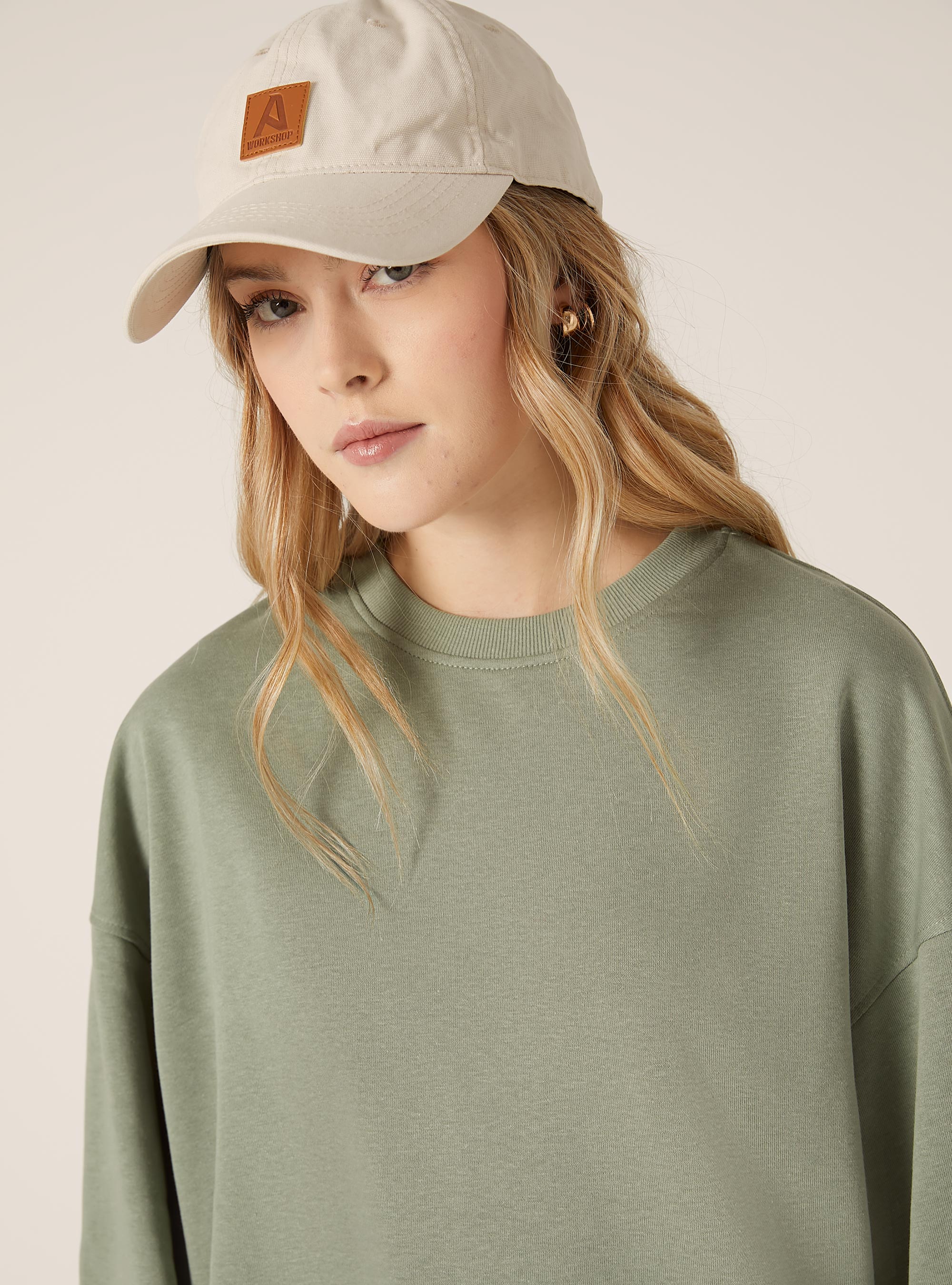 Sweat à col ras du cou en coton uni, KY3 KAKY LIGHT